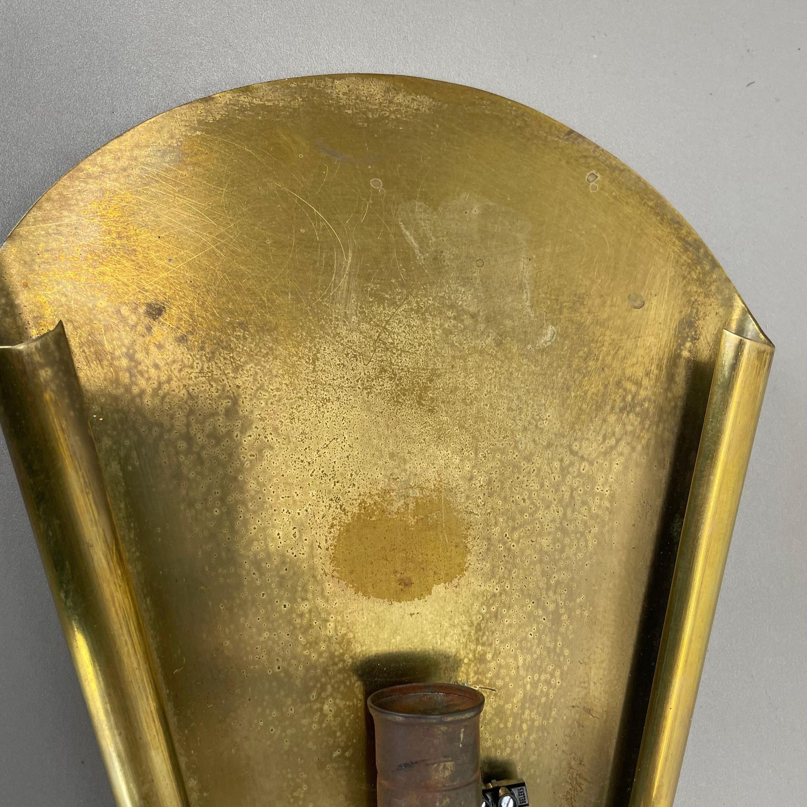 photo vintage Rare Minimalist Brass And Plexiglass Stilnovo Style Wall Light, Italy 1950s