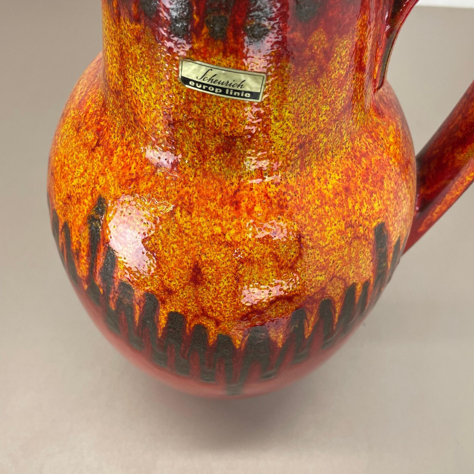 Large Pottery Fat Lava "Lora Style" 279 38 Floor Vase Made By Scheurich, 1970s photo vinterior