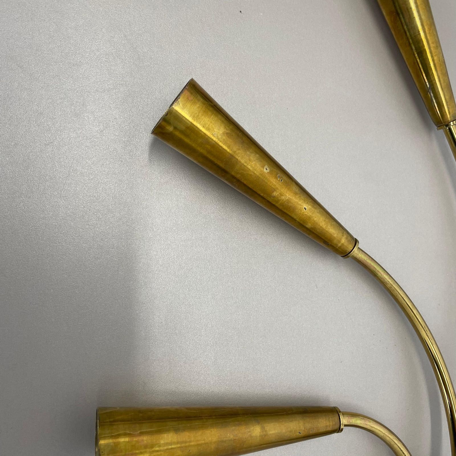 photo buy Rare Minimalist 53cm Brass Stilnovo Style Theatre Wall Light Sconce, Italy 1950s