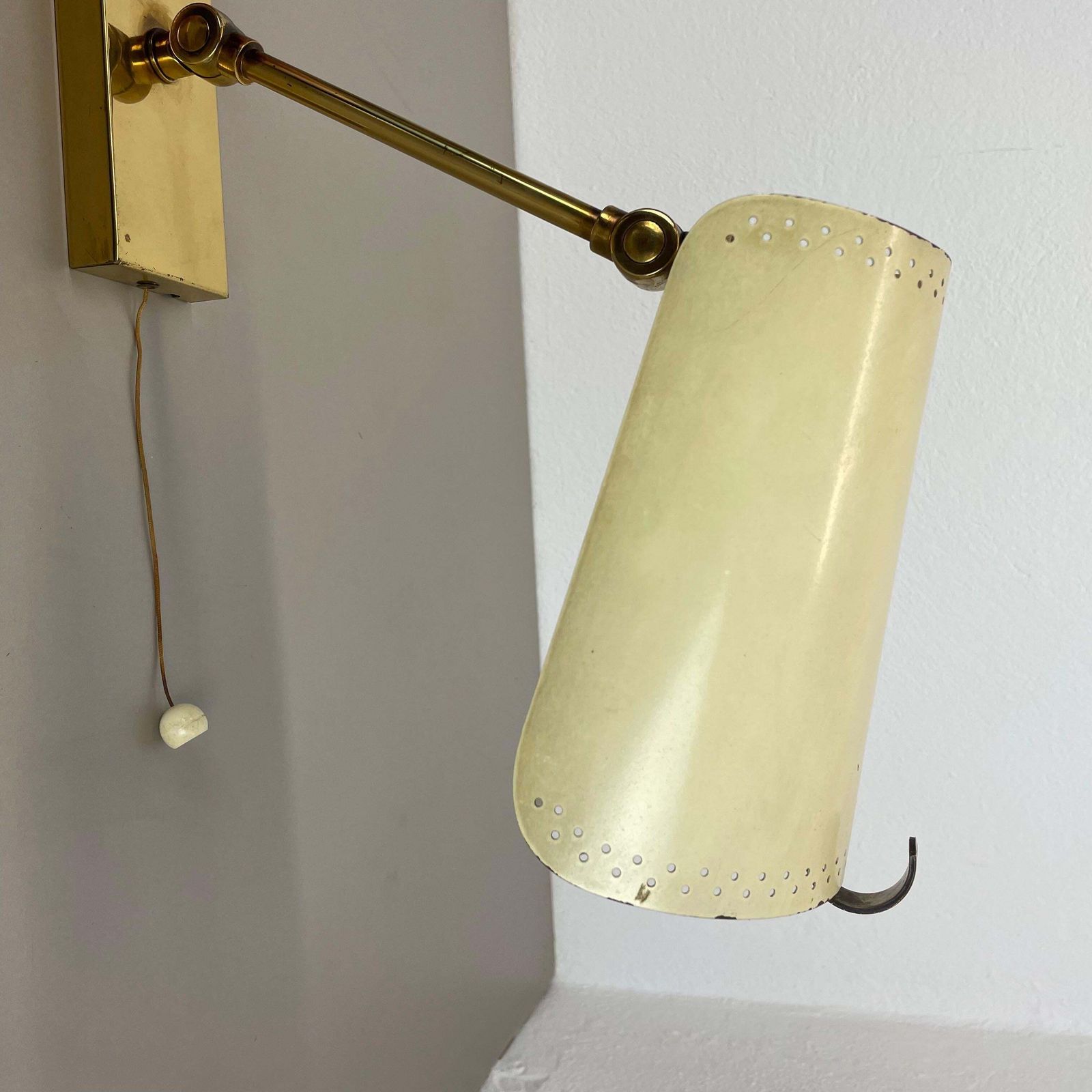 photo vinterior Rare Adjustable Brass Stilnovo Style Theatre Wall Ceiling Light, Italy 1950s
