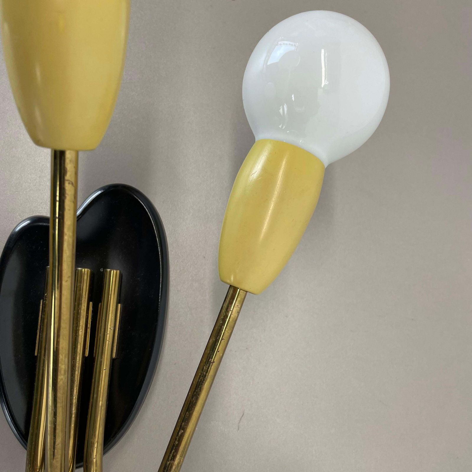 photo vinterior Unique Set Of 2 Multicolor Stilnovo Style Theatre Wall Light Sconces, Italy 1950