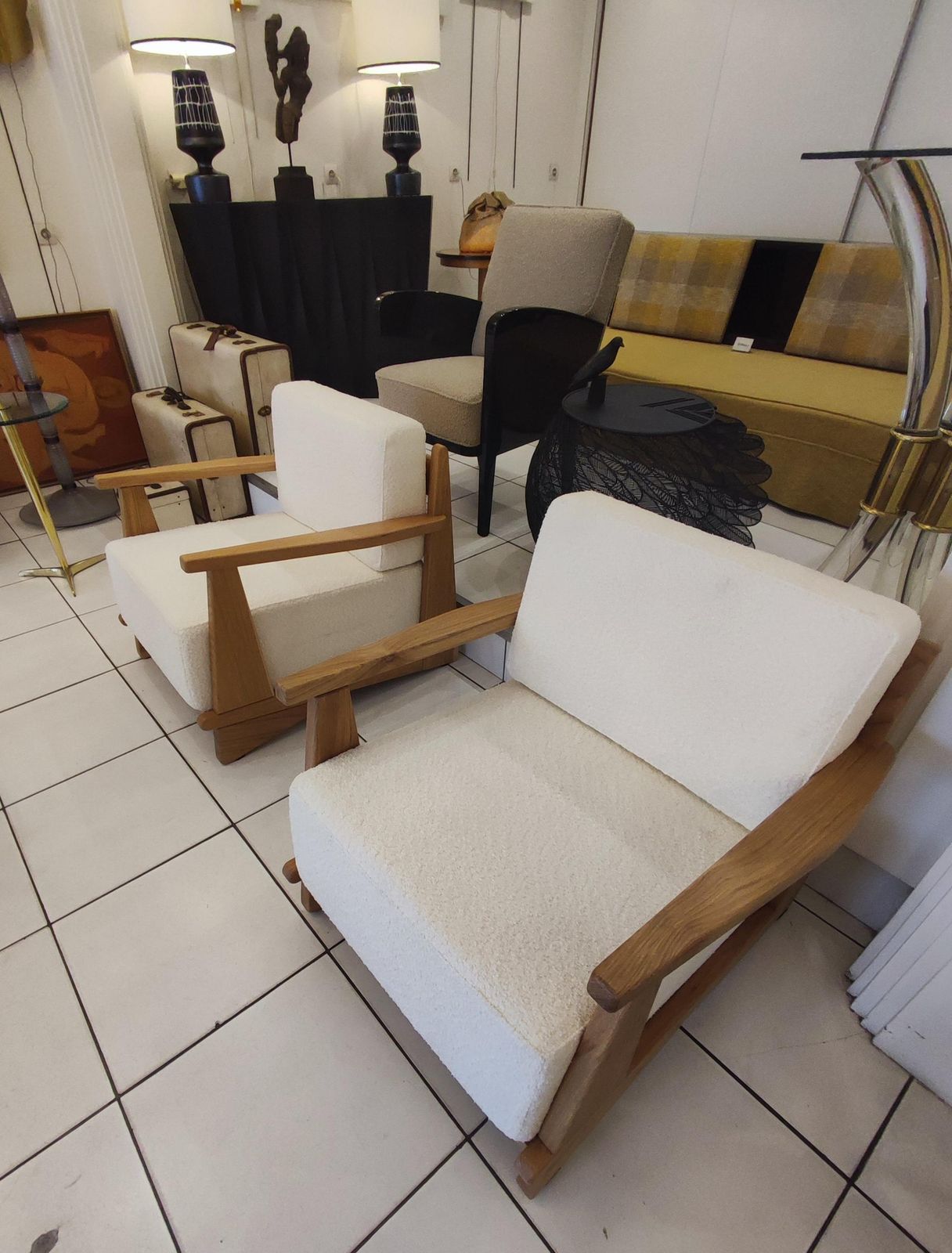 Pair Of Massive Oak Wood Armchairs, Attb Maison Regain photo buy