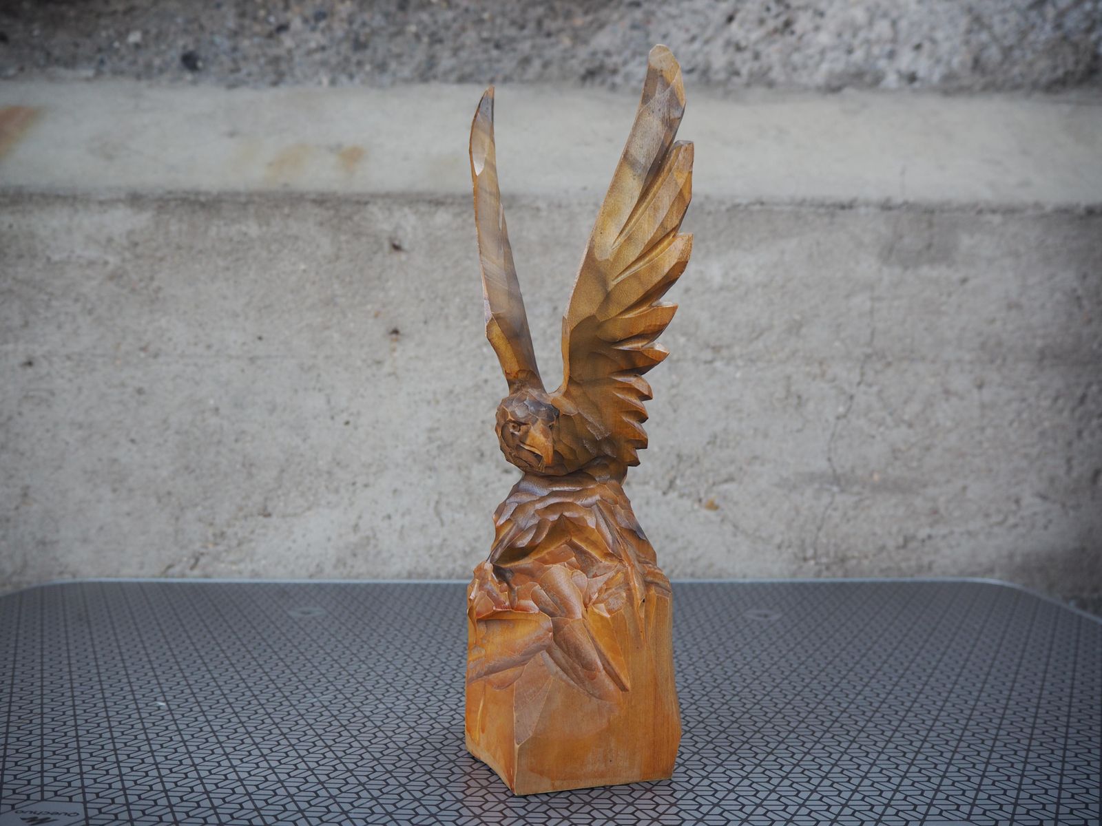 Vintage Eagle Statue, Wood Figure, 1970s photo furniture