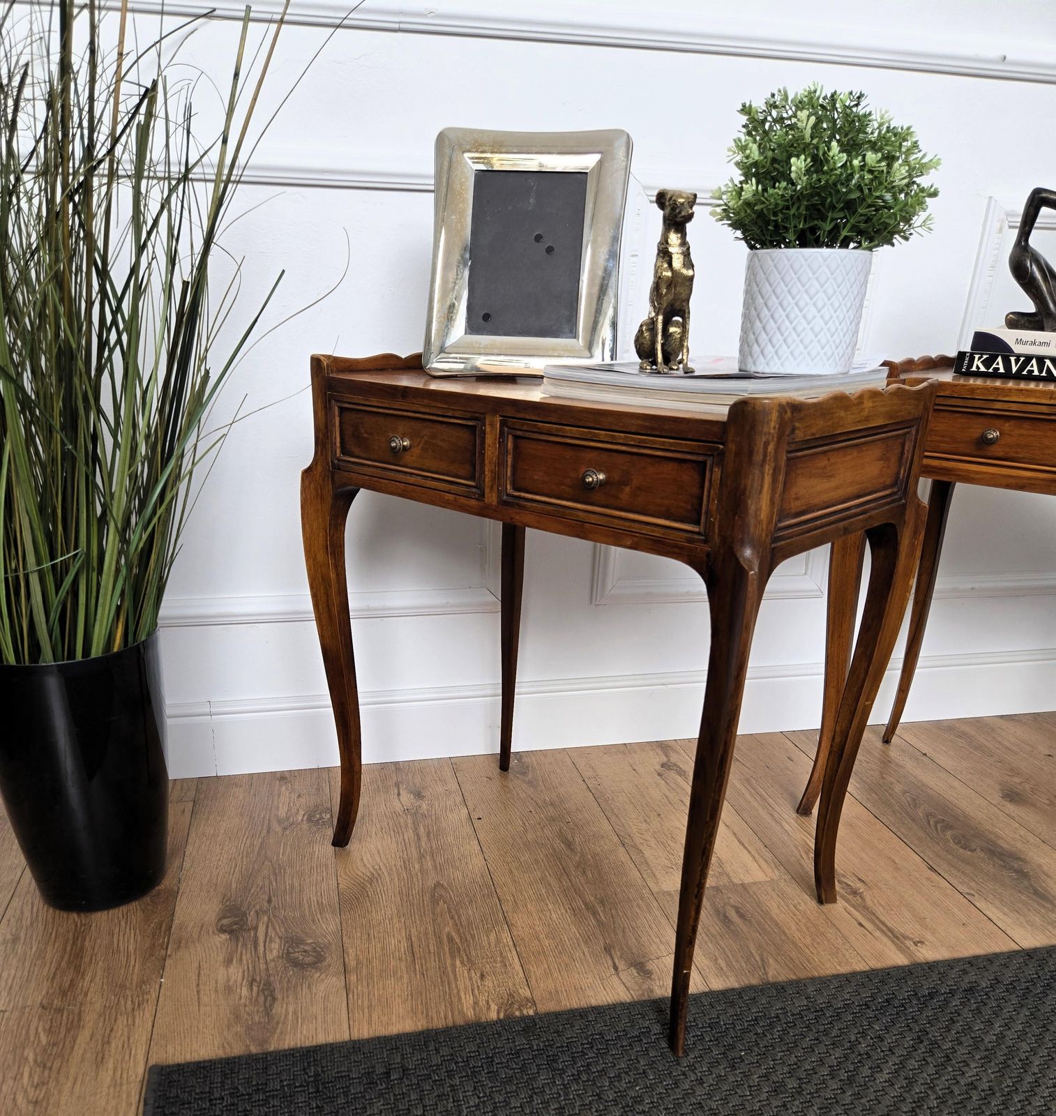 Pair Of Mid Century Modern Italian Rustic Wood Side Tables Or Night Stands photo buy