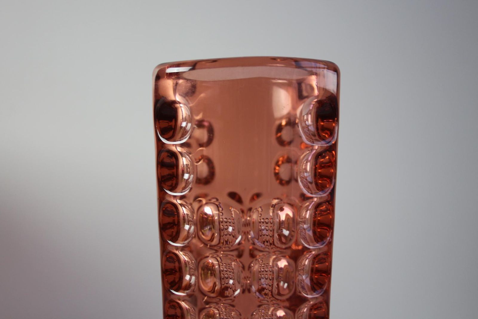Mid Century Pink Pressed Glass Vase By Rudolf Jurnikl, Czechoslovakia, 1960 photo buy