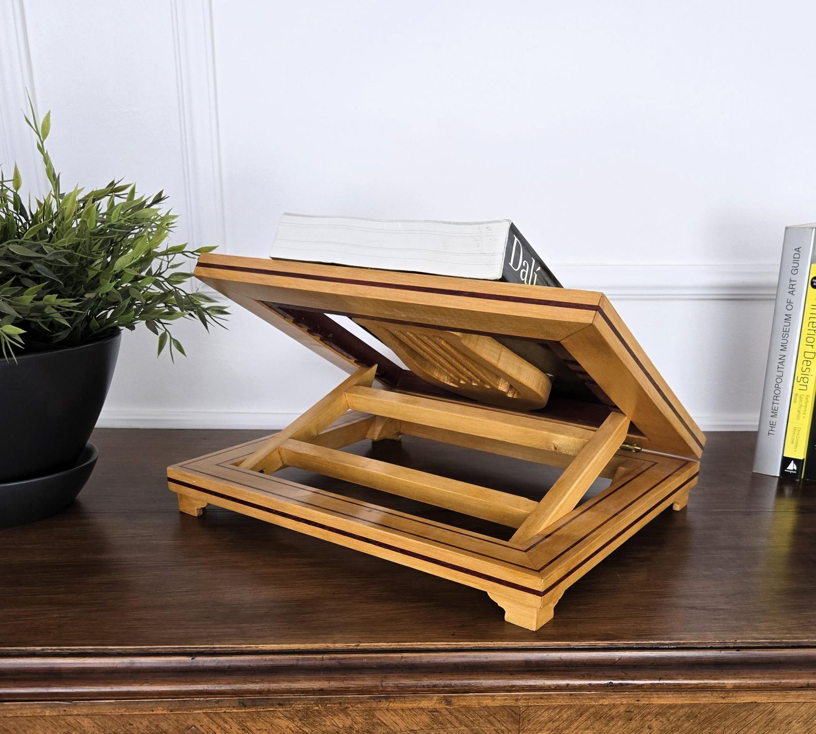 Italian Carved Decorated Adjustable Book Stand Rest photo vintage
