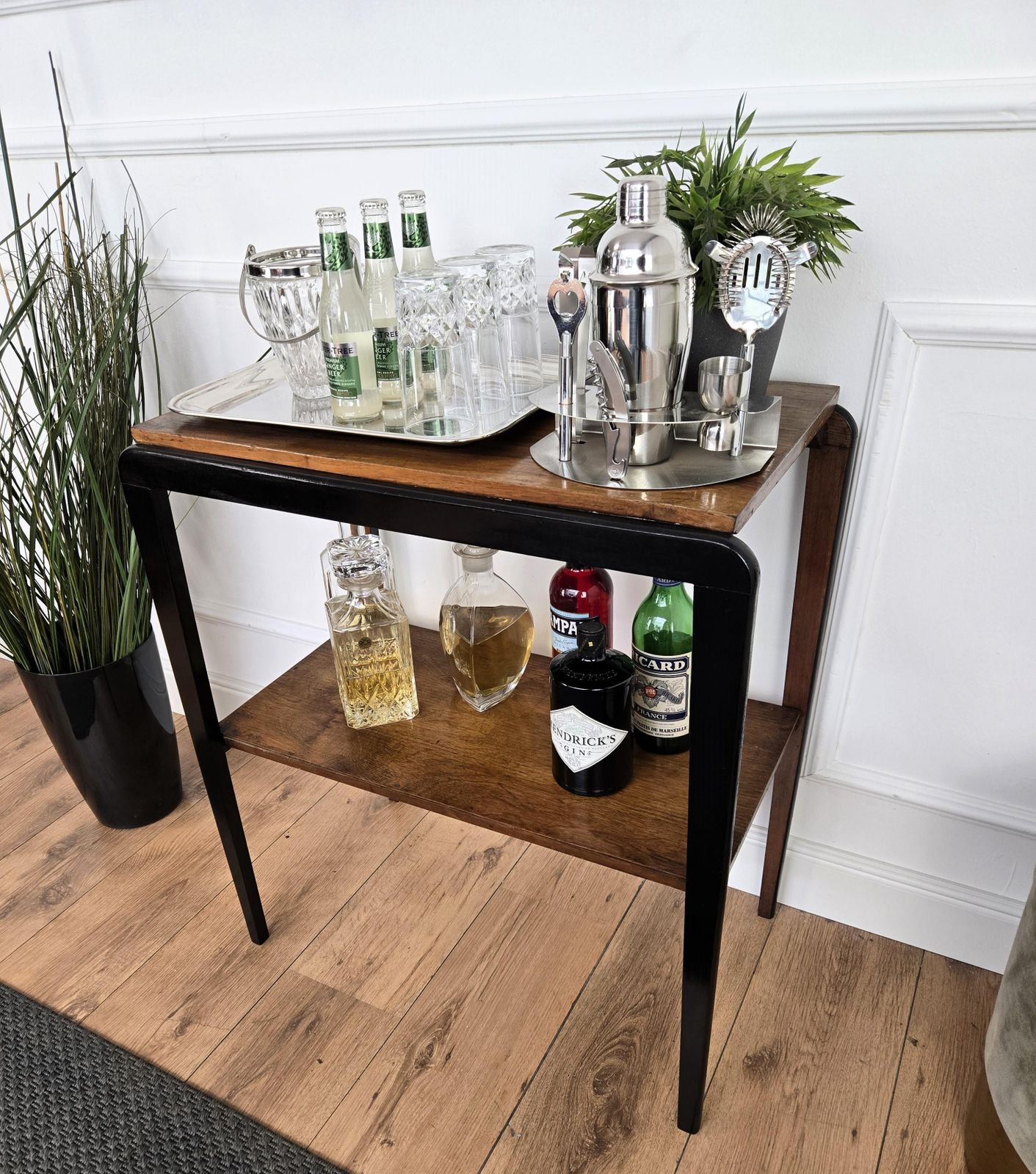 Italian 1940s Art Deco Midcentury Wooden Bar Side Cocktail Table photo Furniture