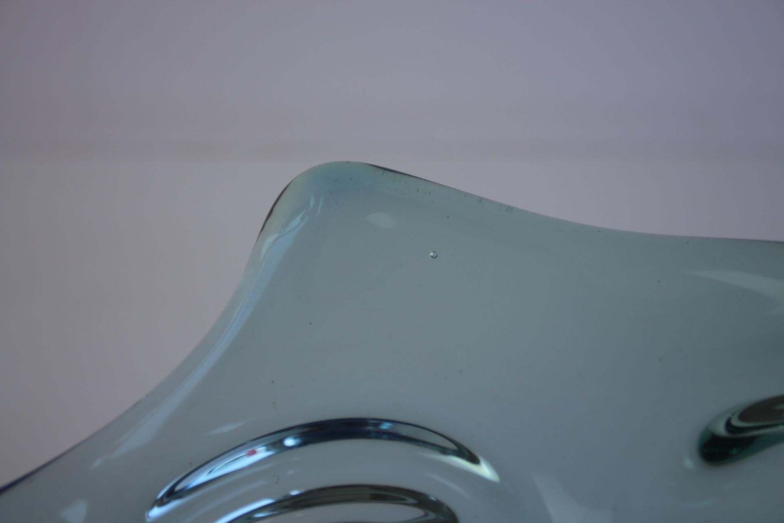 Home Decor Mid Century Czech Art Glass Bowl By Chribska, Blue & Green, 1960s photo