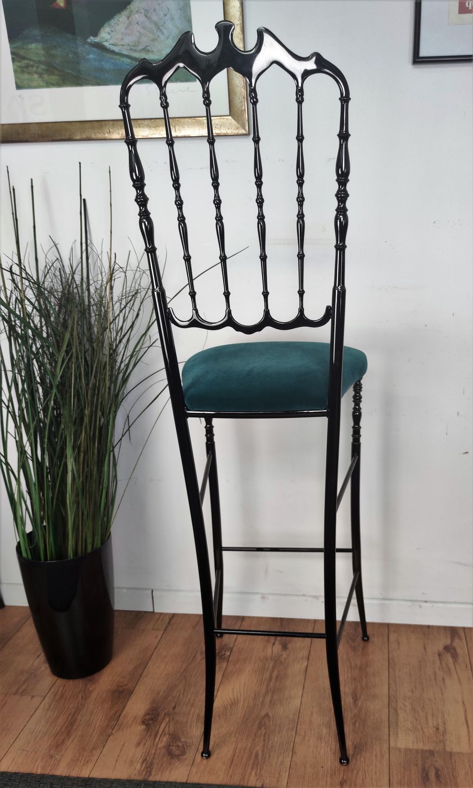 Italian Blackened Brass Chiavari Bar Stool Or Chair photo vintage