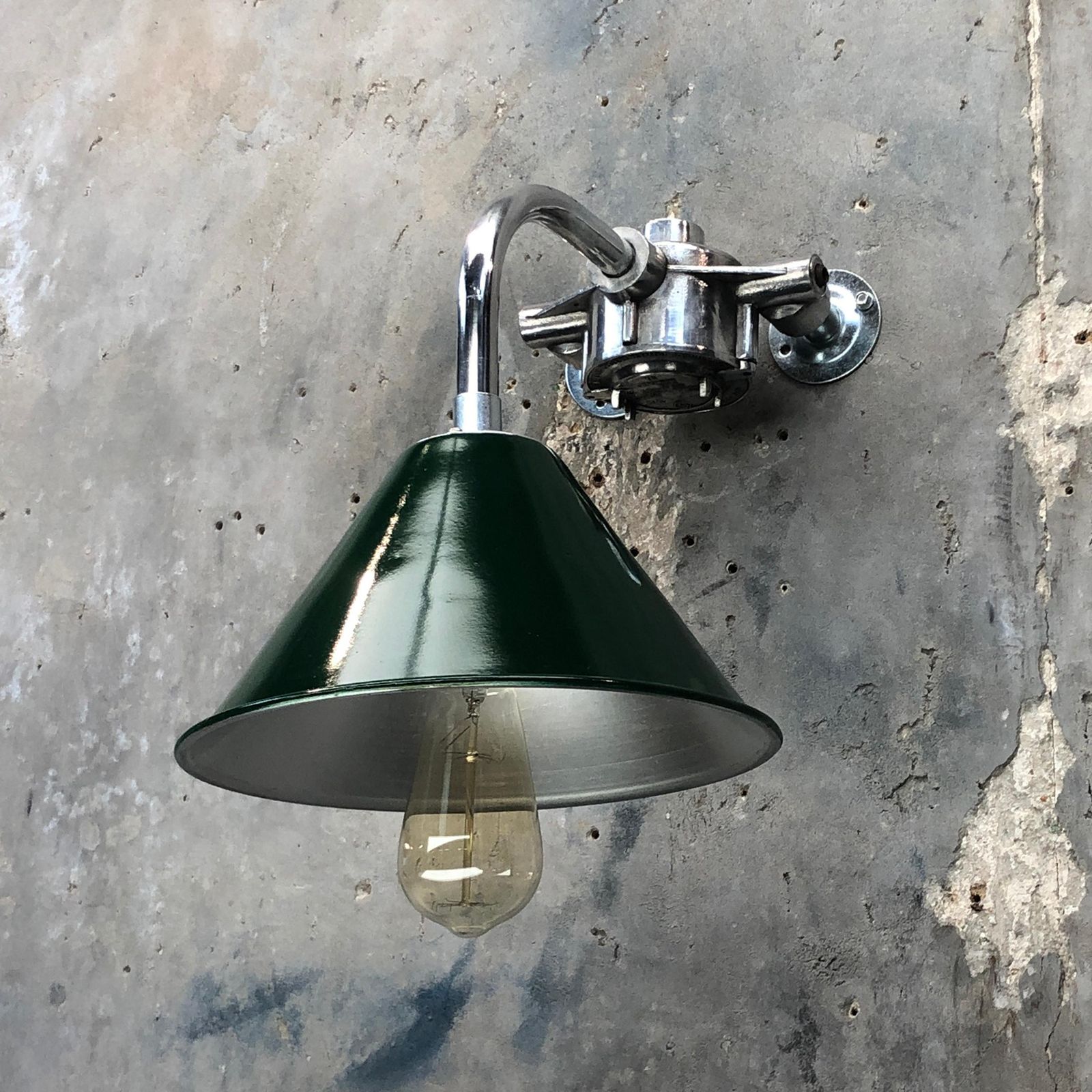 photo buy 1980s Ex British Army Lamp Shade And Galvanized Steel Short Reach Cantilever