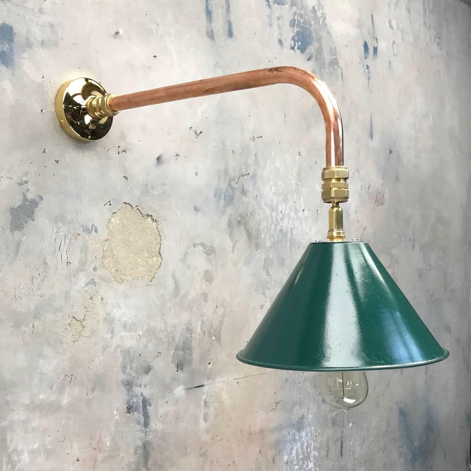 1980s Ex British Army Festoon Shade And Copper Cantilever Wall Lamp Edison Bulb photo furniture