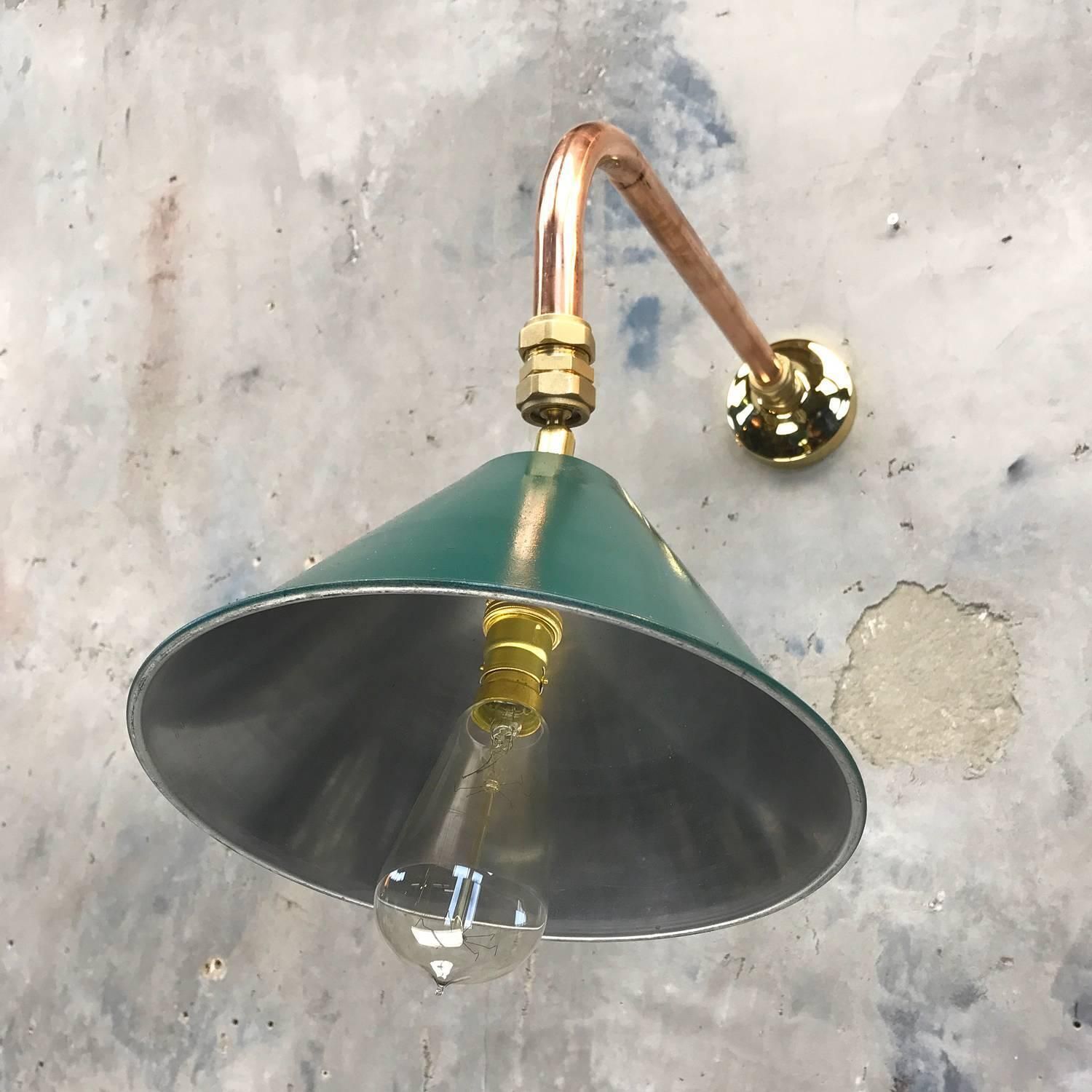 1980s Ex British Army Festoon Shade And Copper Cantilever Wall Lamp Edison Bulb photo buy