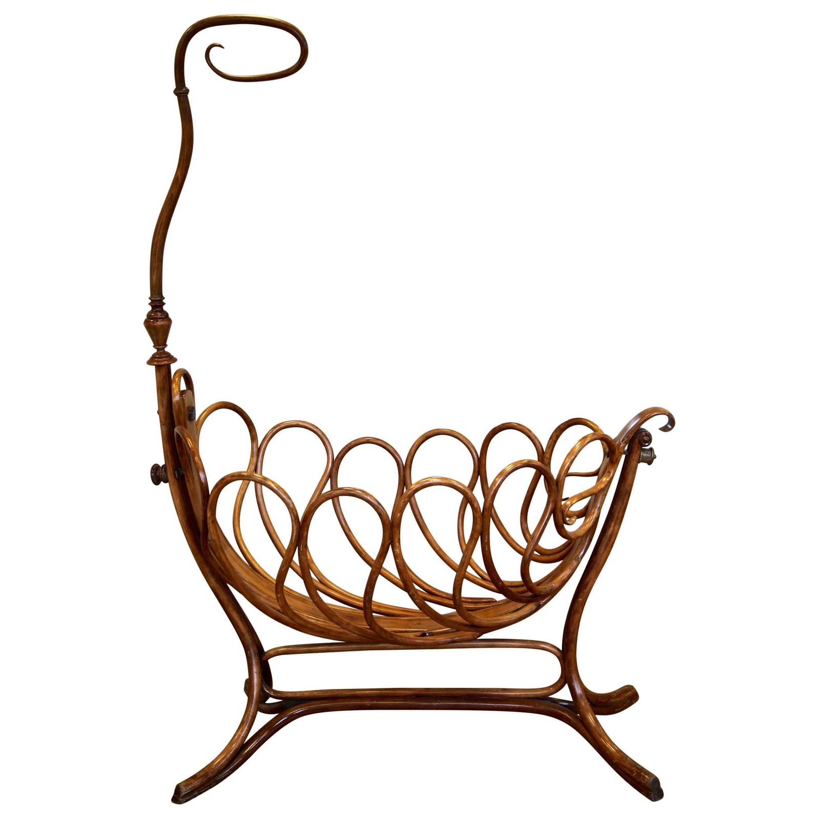 Rare French Bentwood Cradle In The Thonet Style Late 19th Century