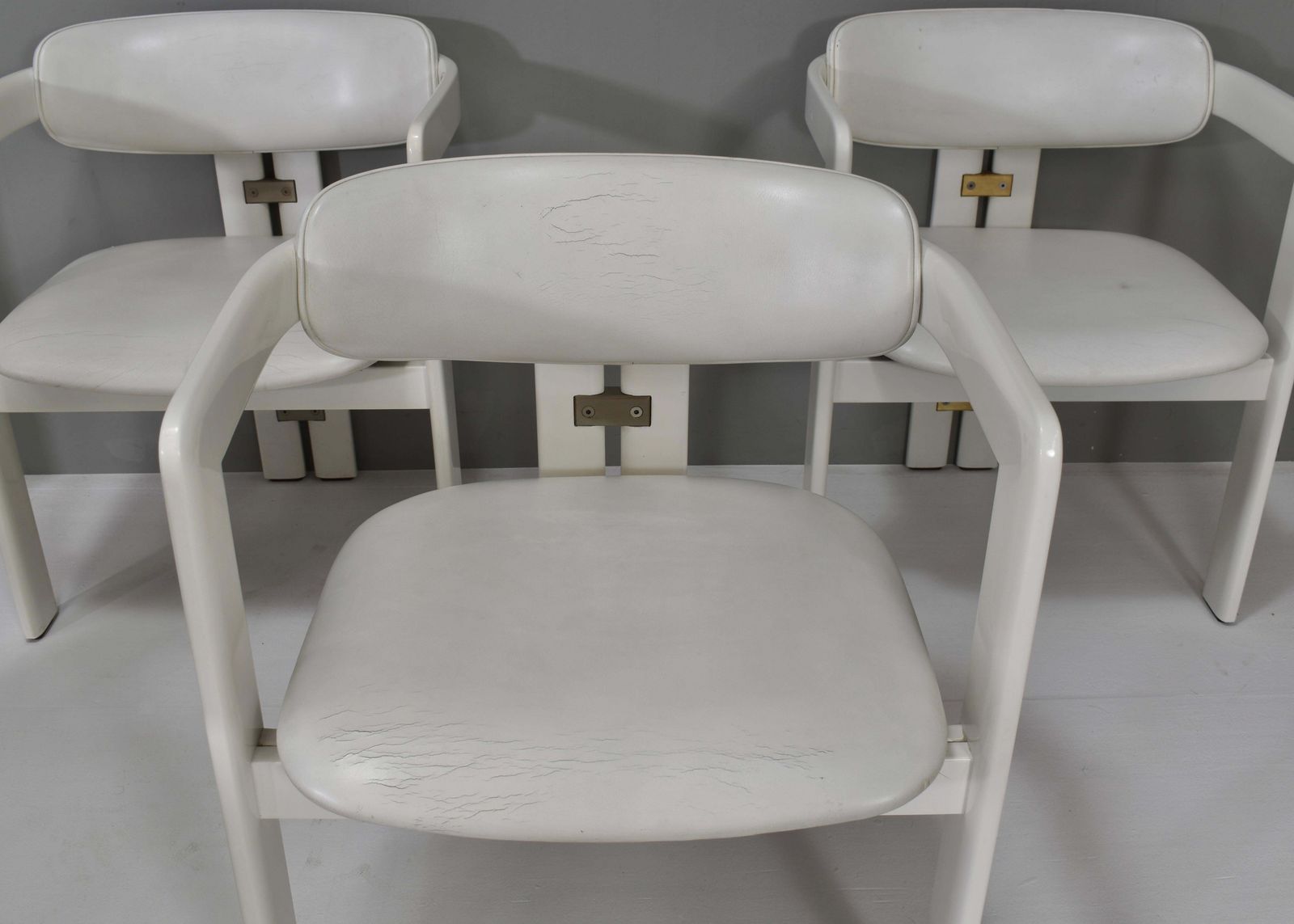 Set Of 8 Pamplona Chairs In Leather By Augusto Savini For Pozzi   Italy, 1965 photo vintage
