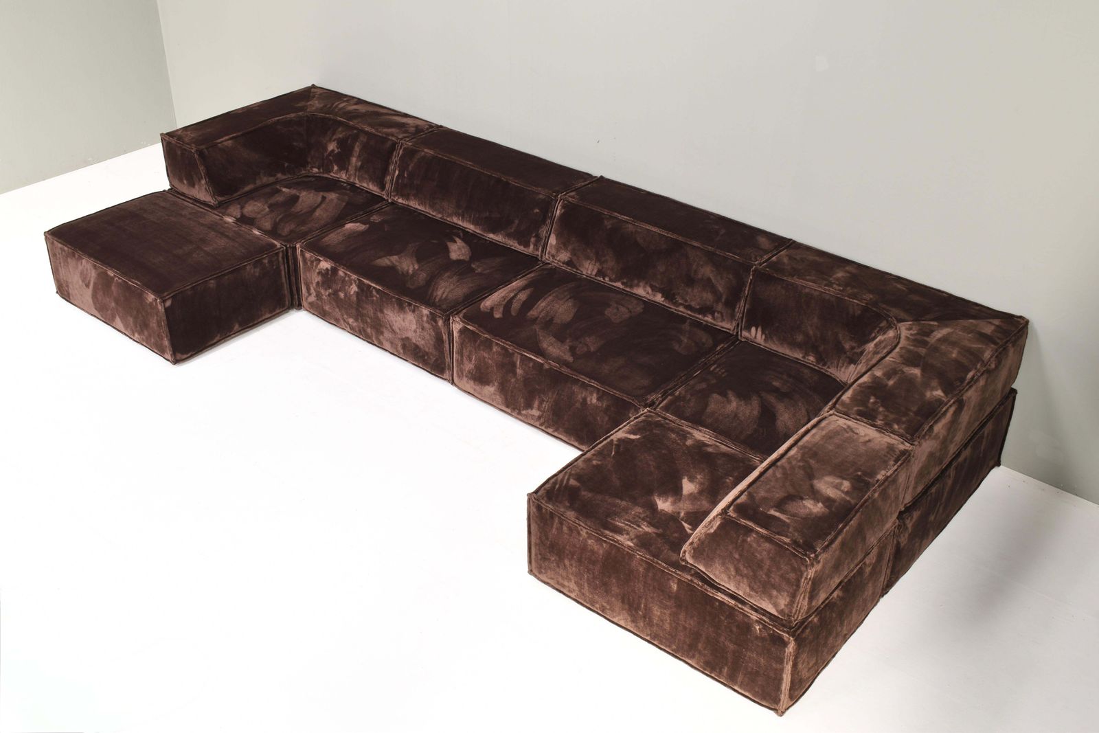 Furniture Chocolate Brown Cor Trio Sectional Sofa Germany Switzerland 1972  New Upholstery photo