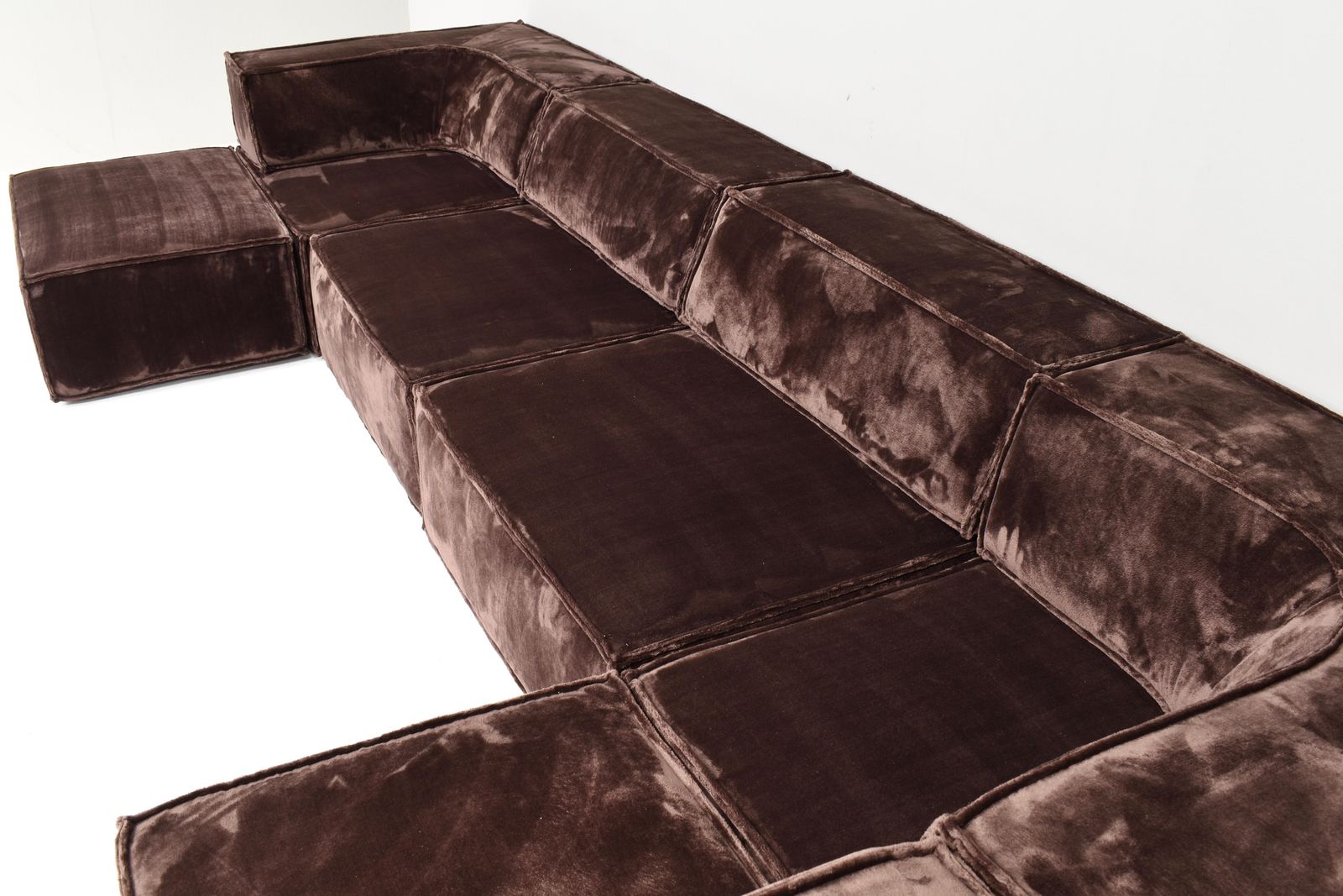 photo buy Chocolate Brown Cor Trio Sectional Sofa Germany Switzerland 1972  New Upholstery
