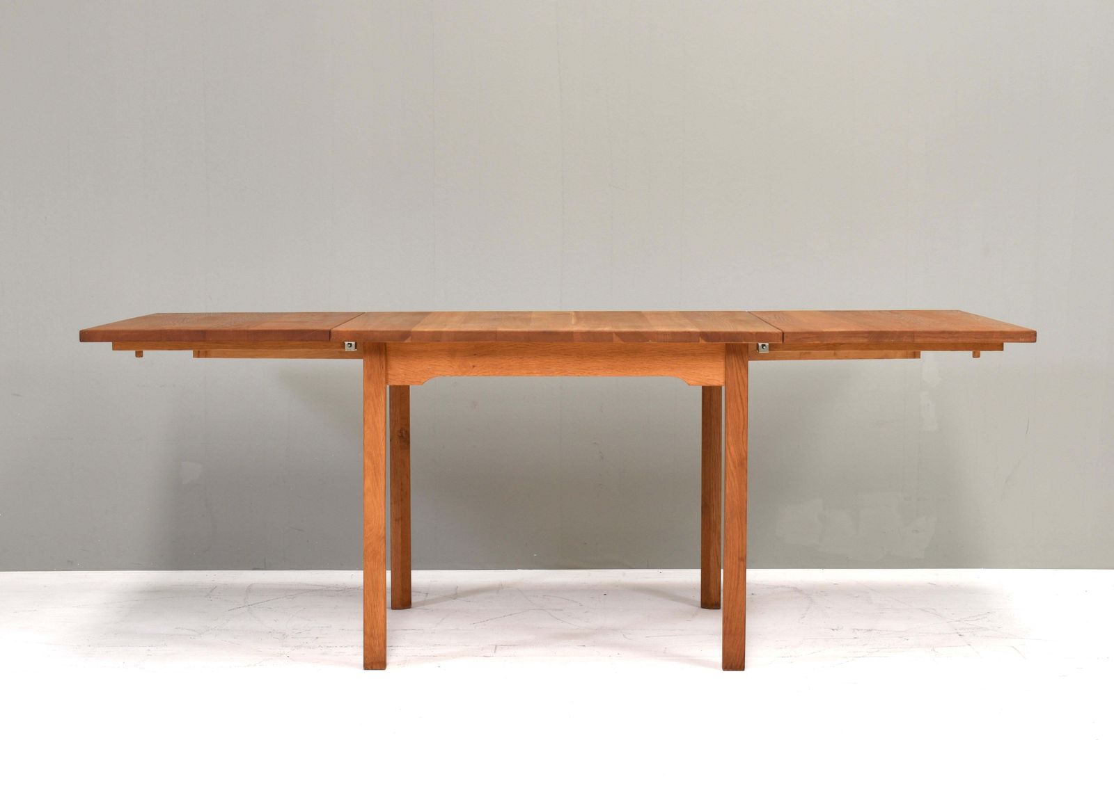 Scandinavian Drop Leaf Dining Table In Solid Oak, Scandinavia   Circa 1970 80 photo for sale