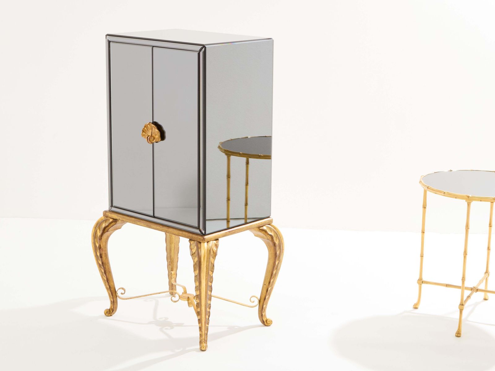 Maison Jansen Gilt Wood And Mirrored Bar Cabinet 1940 photo furniture