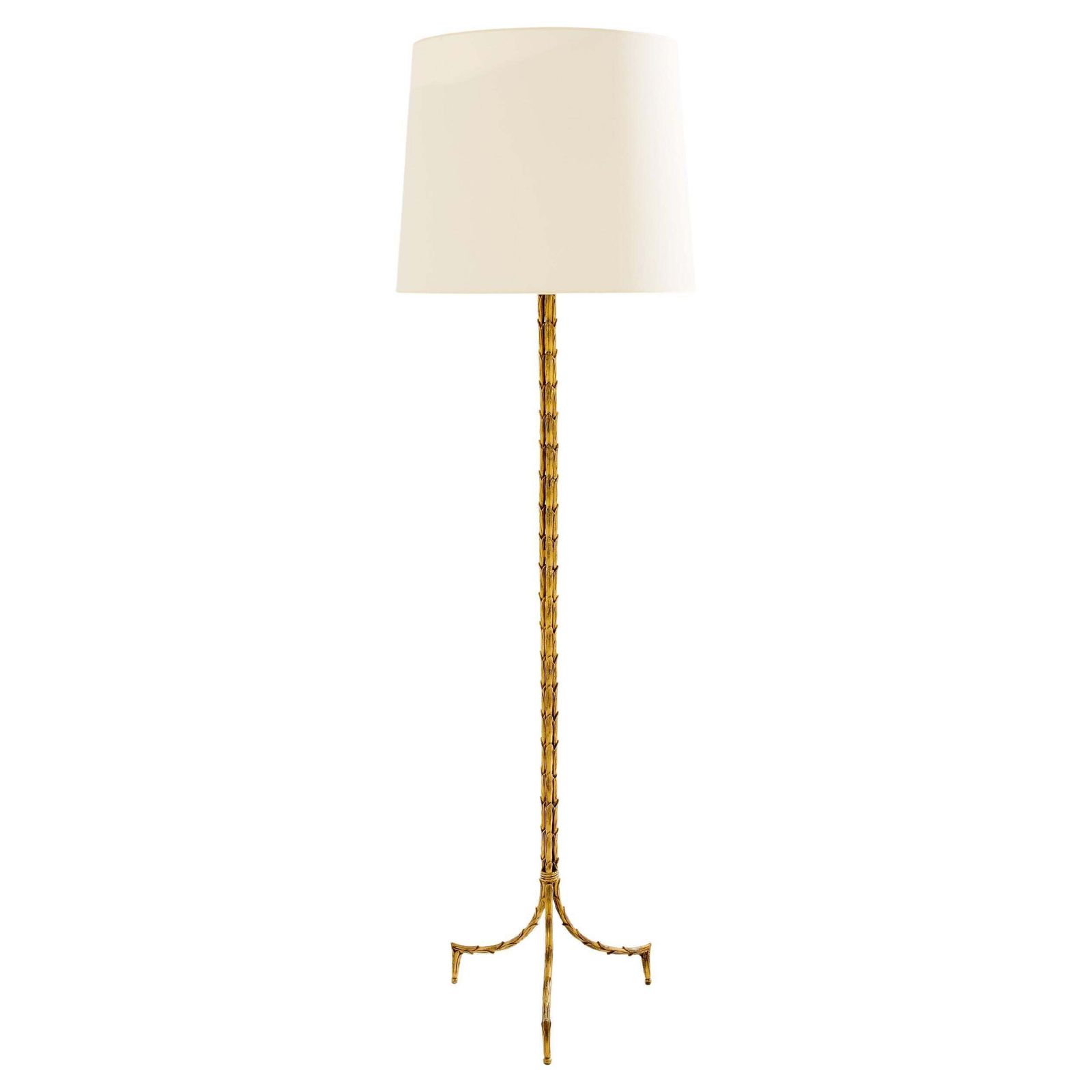 Lampadaire Maison Jansen en bronze doré à décor de feuillage, années 1950