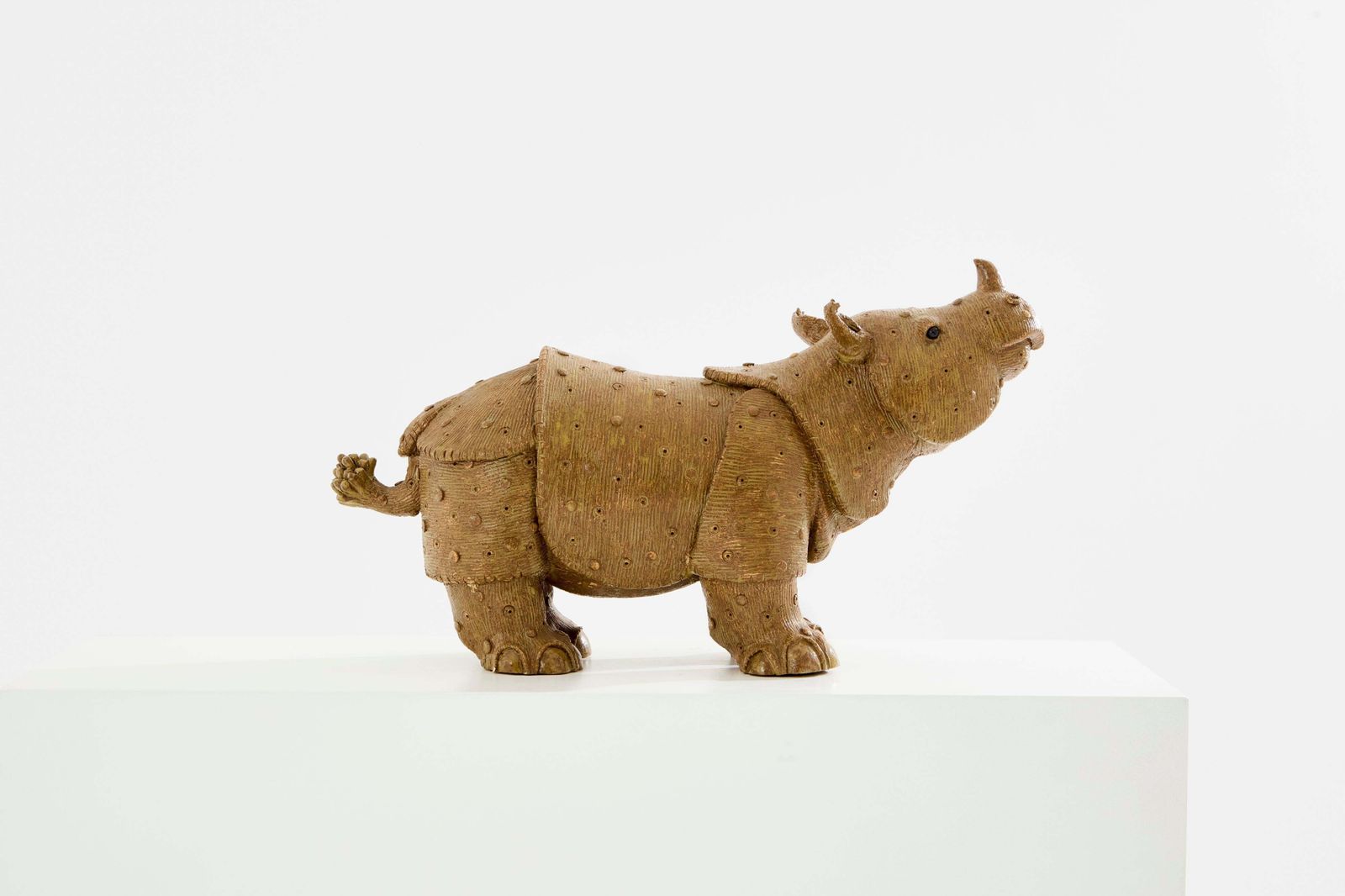 Sculpture rhinocéros Valérie Courtet en grès émaillé, vers 2010 photo for sale