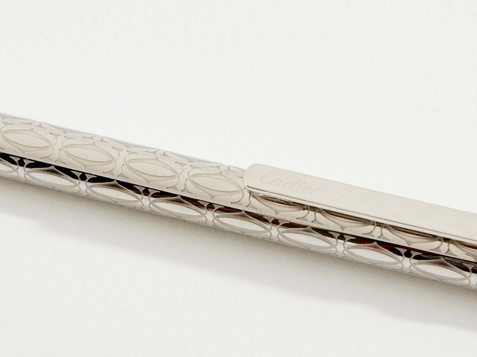 Stylo bille Cartier Must II en plaqué argent et palladium, années 1980 photo for sale