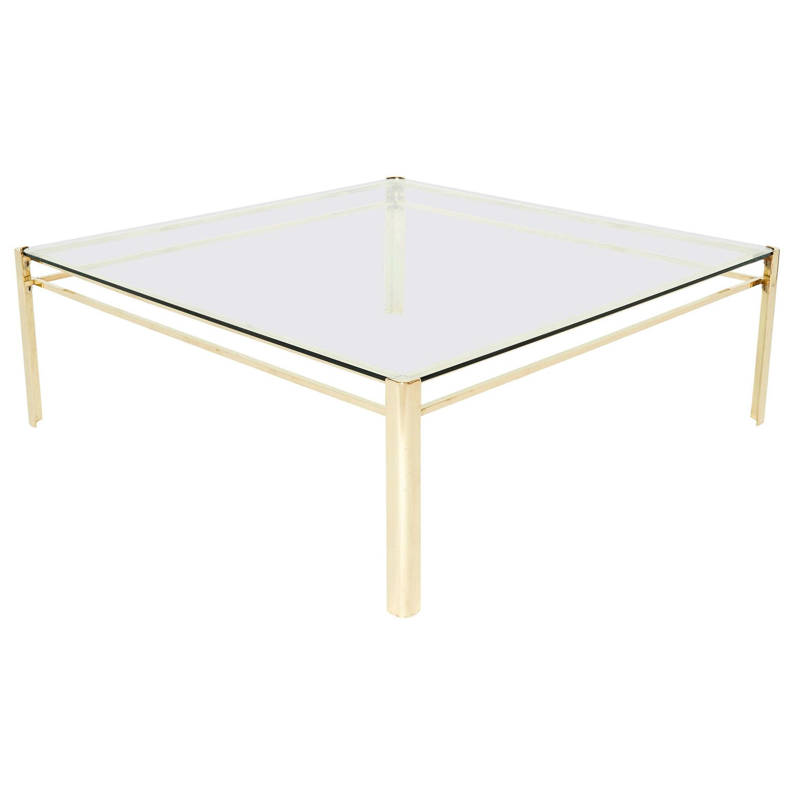 Grande table basse carrée en bronze signée Jacques Quinet pour Broncz, années 1960