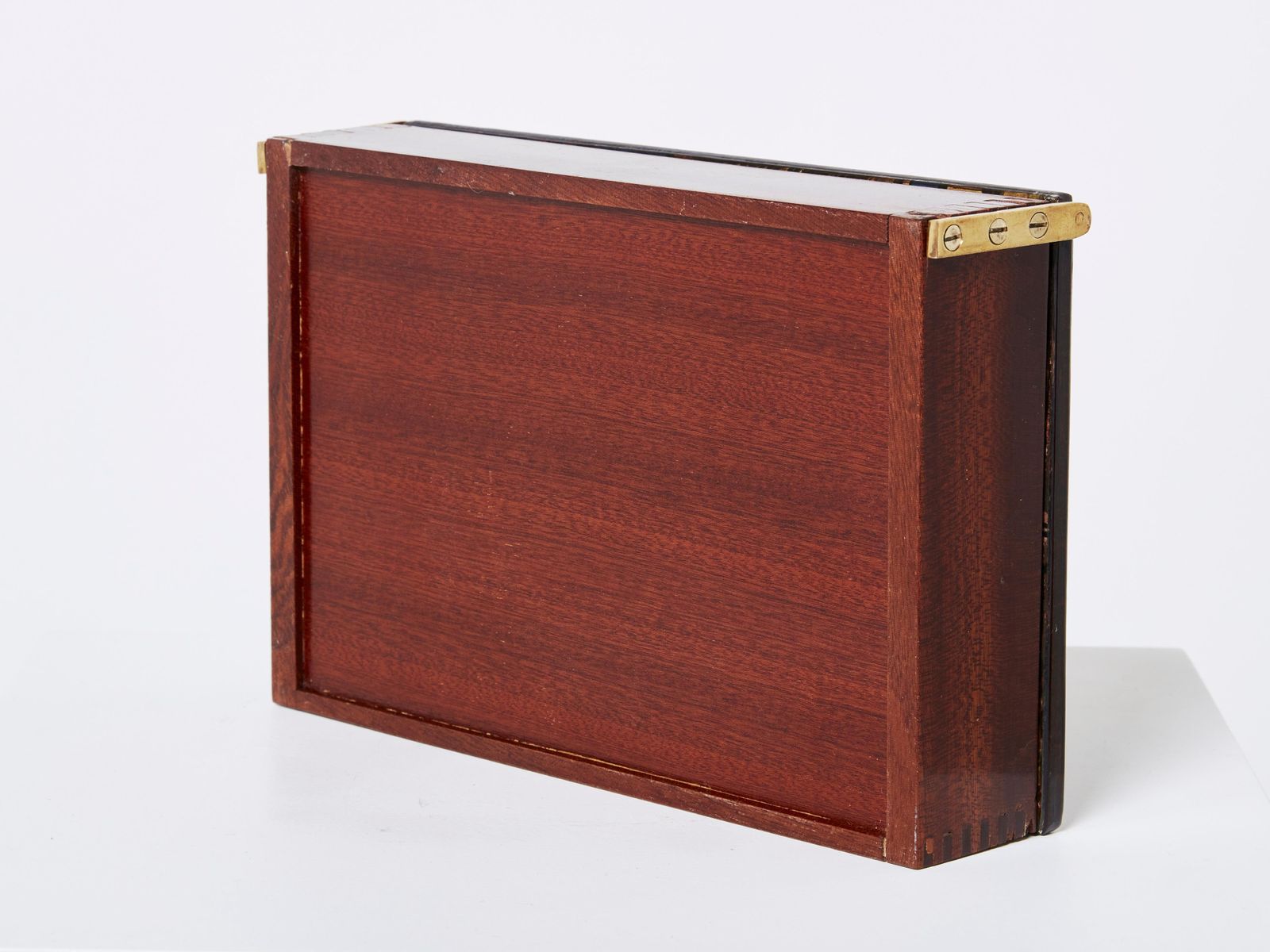 Mahogany Painted Wood Box 1950 photo vintage