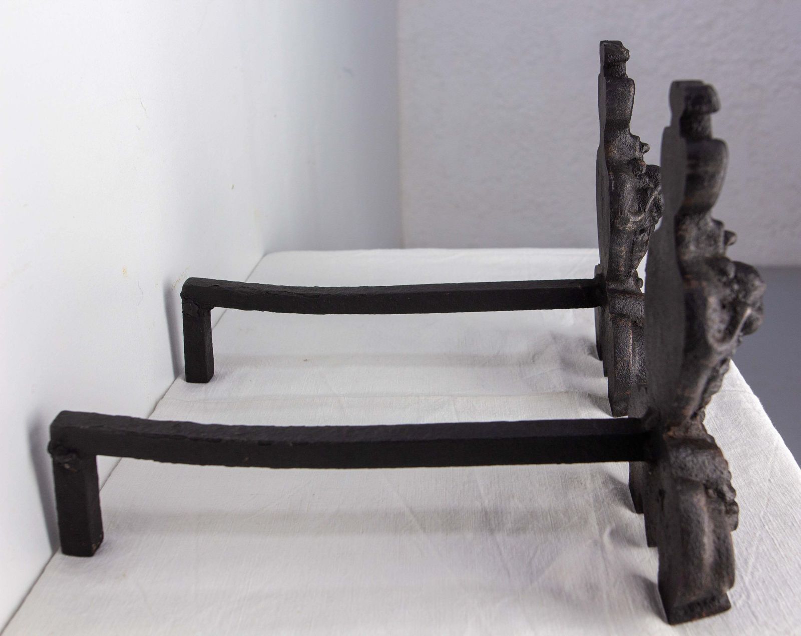 Pair Of Louis XV Fire Dogs Wrought Iron Andirons, France, 18th Century photo 841.0