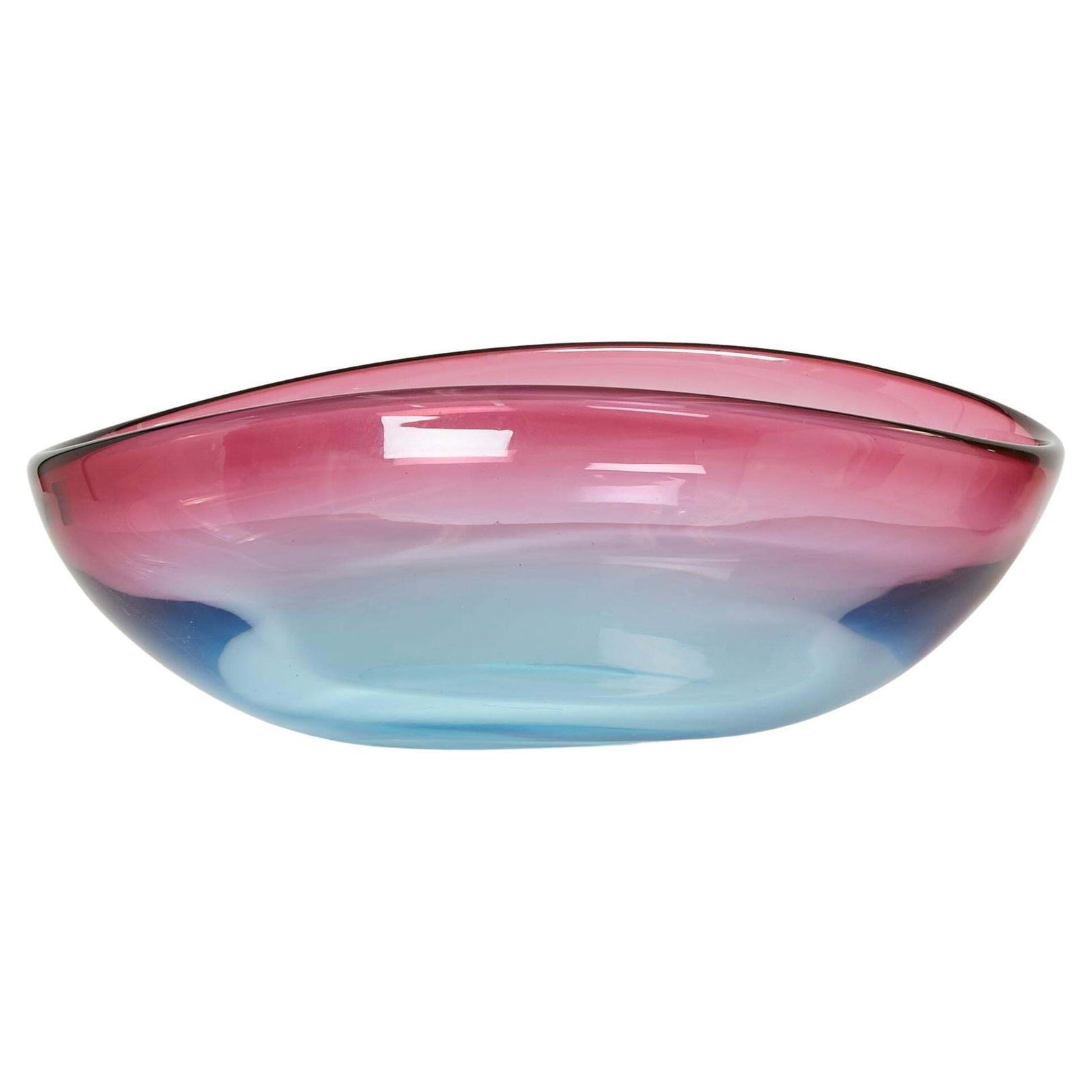 Coupe de centre de table Flavio Poli en verre de Murano pour Seguso, 1960