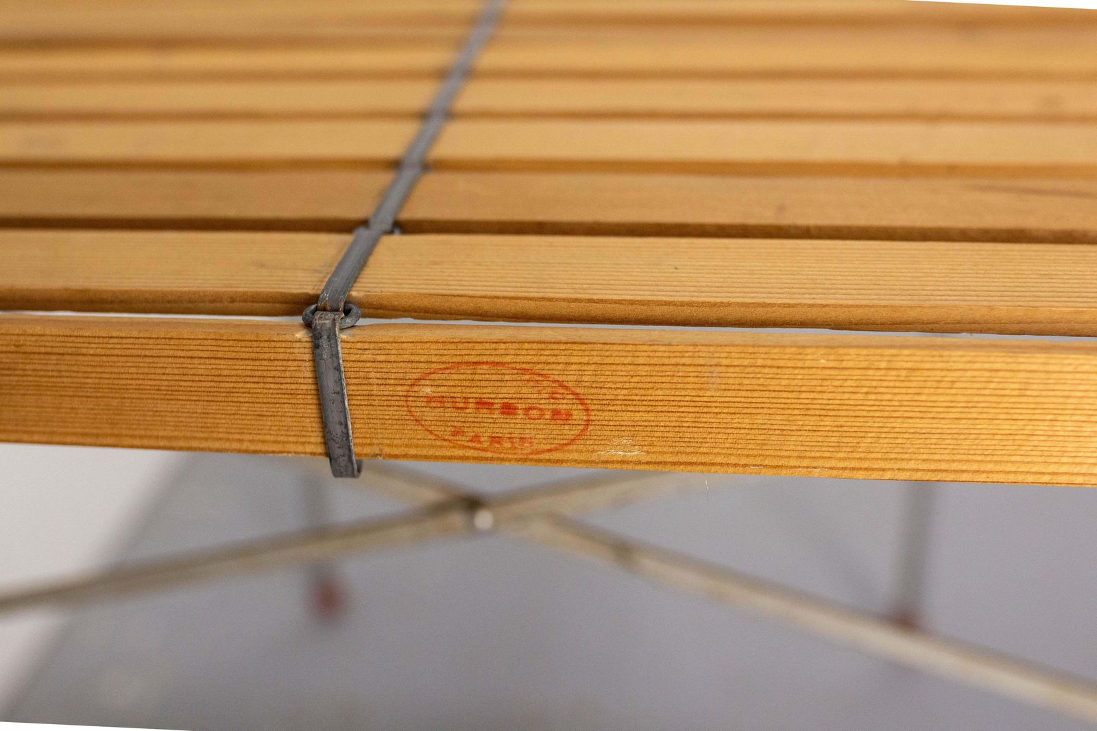 French Foldable Market Table Iron And Pine Or Pic Nic Table, Circa 1950 photo vinterior