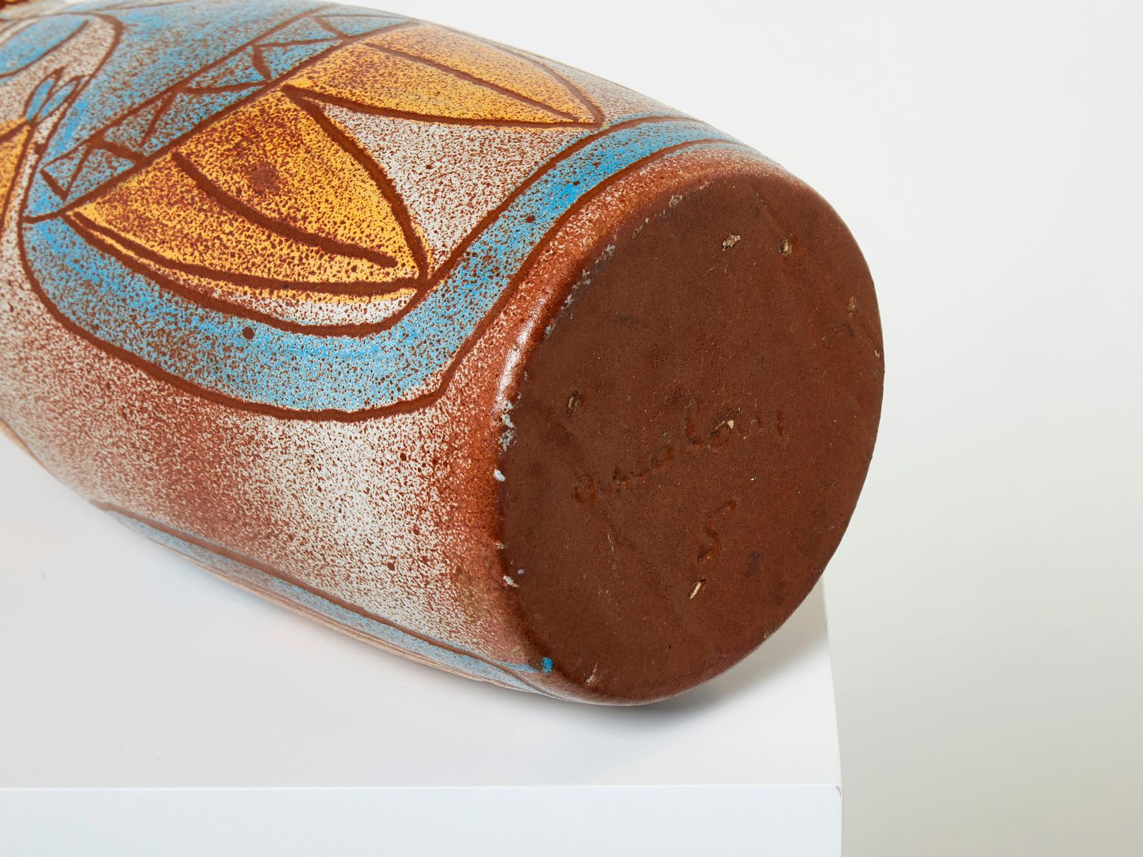 Rare Mid Century Large French Accolay Ceramic Totem Vase, 1950s photo buy