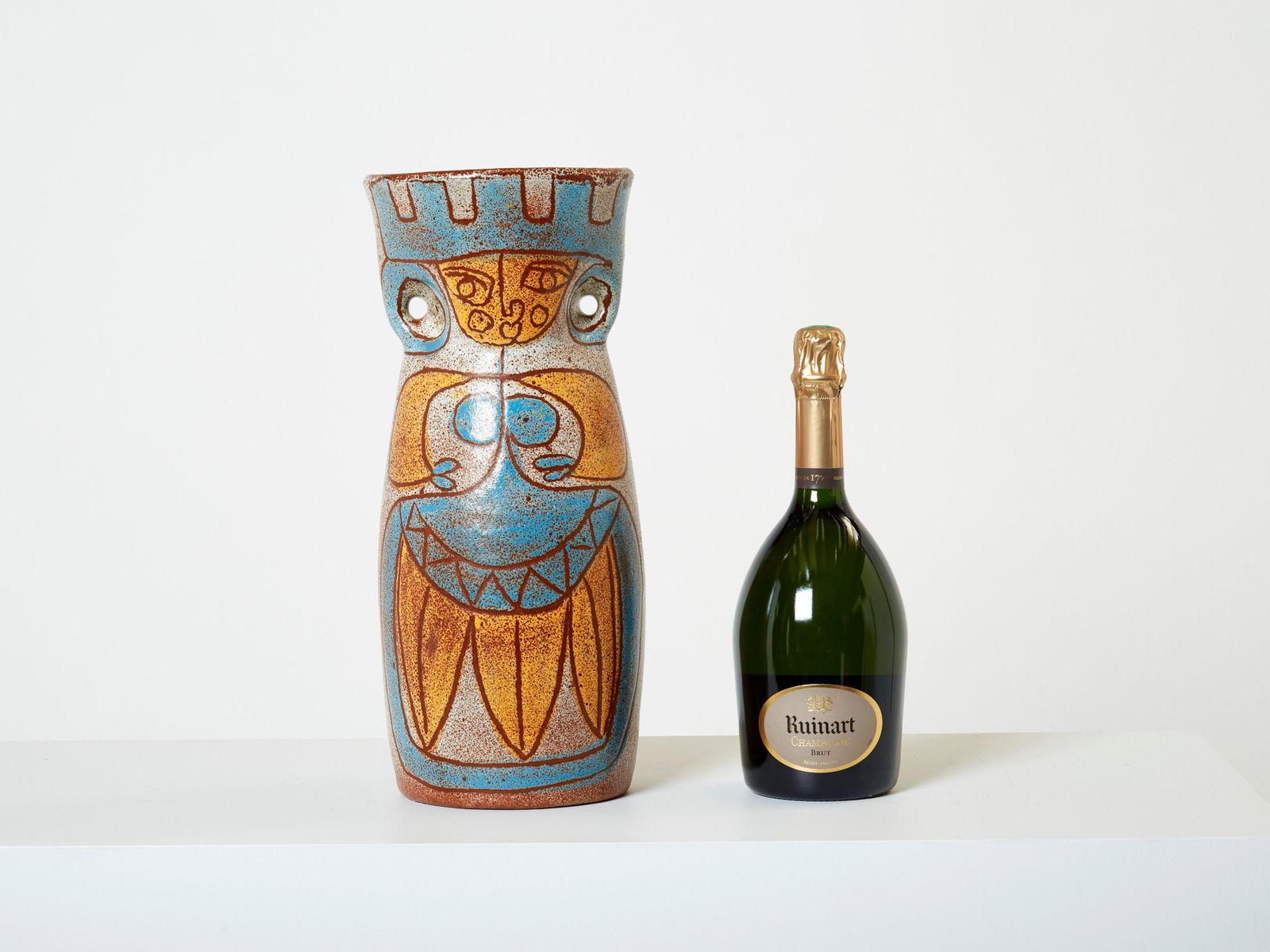 photo furniture Rare Mid Century Large French Accolay Ceramic Totem Vase, 1950s