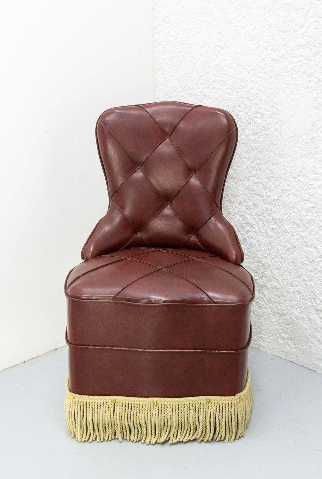 Vintage Chair Fauteuil Crapaud Toad Chair Napoleon III Style French Circa 1960 photo furniture