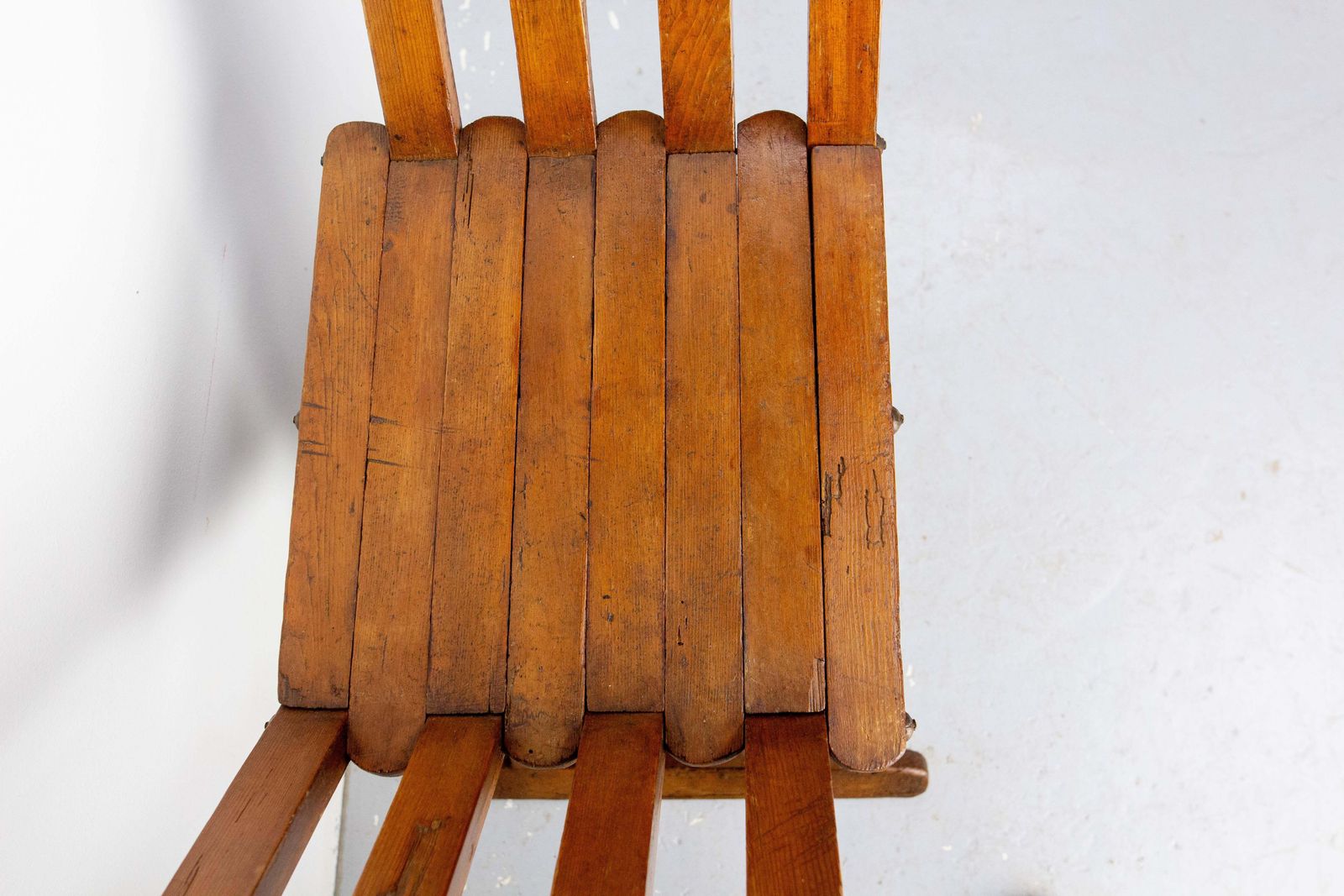 French Pine Curule Or Dagobert Foldable Armchair, French, Circa 1960 photo vintage