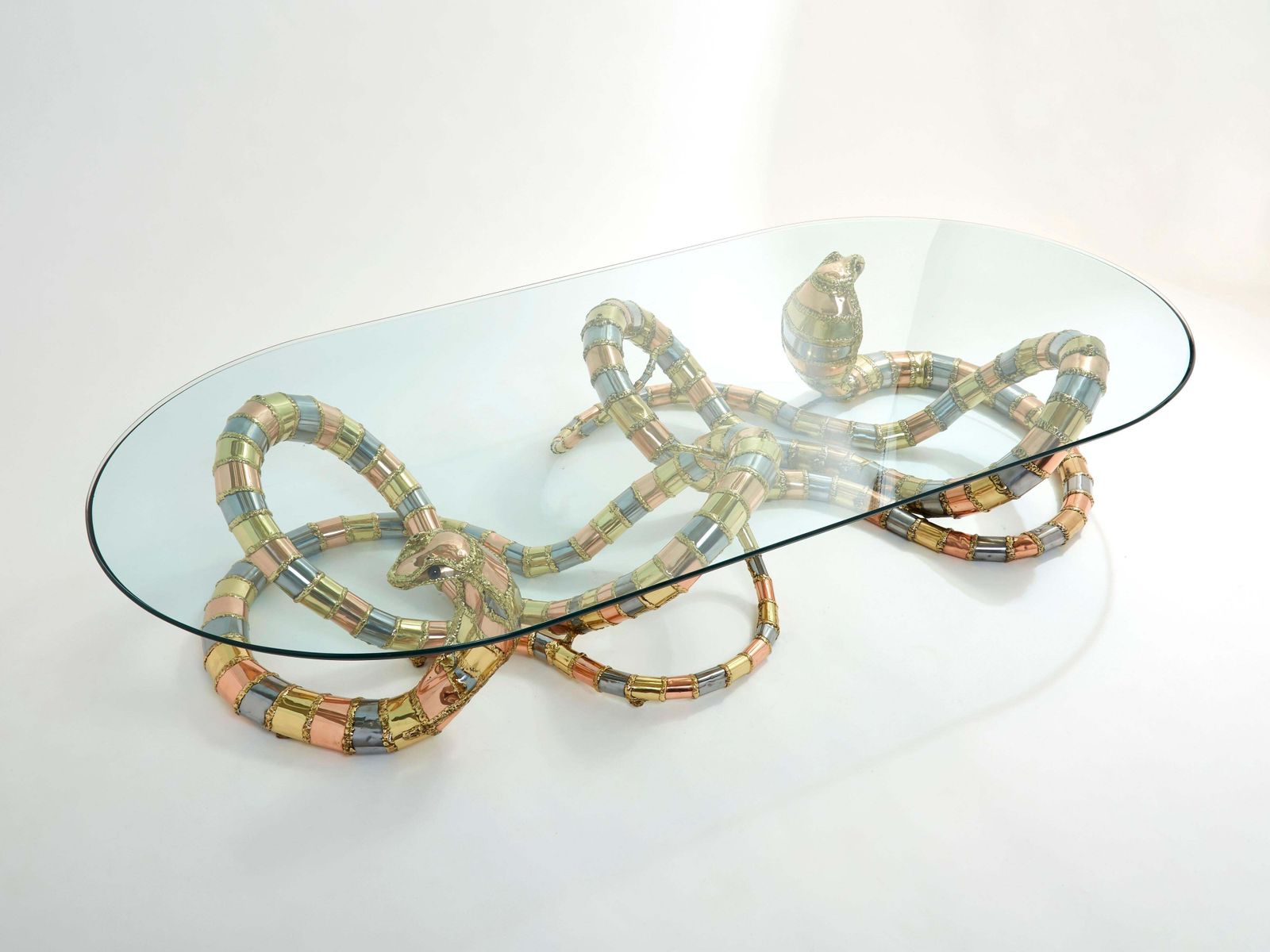 Signed Isabelle Faure Cobra Sculpture Xl Coffee Table, 1970s photo vinterior