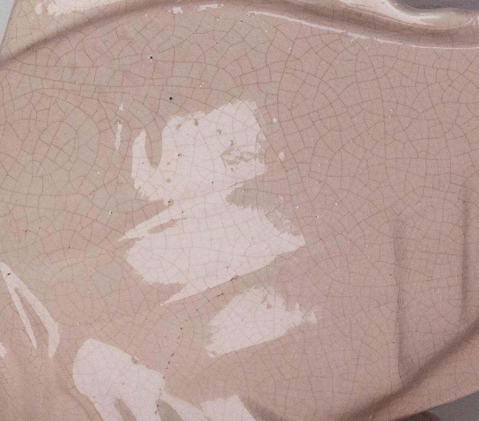 French Lejan Art Deco Crackle Glaze Pink Ceramic Koi Carpe Orchies Circa 1920 photo buy