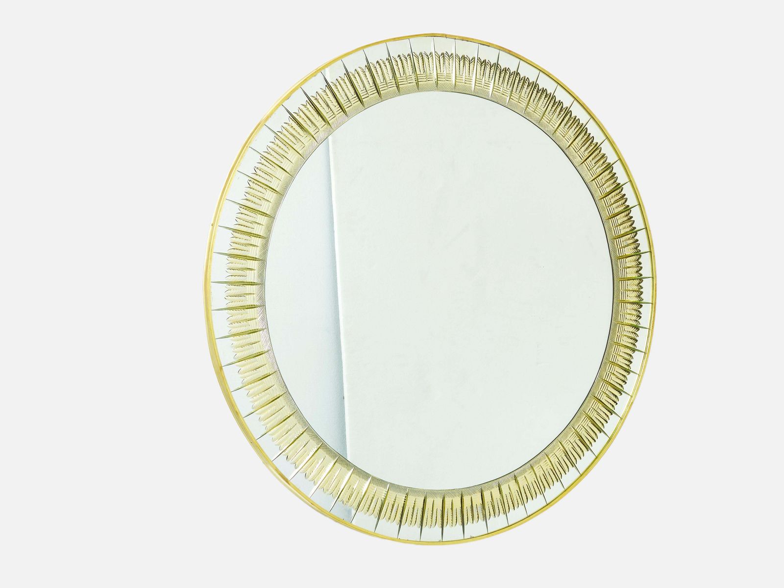 Miroir en cristal doré et laiton Cristal Arte, années 1960 photo furniture