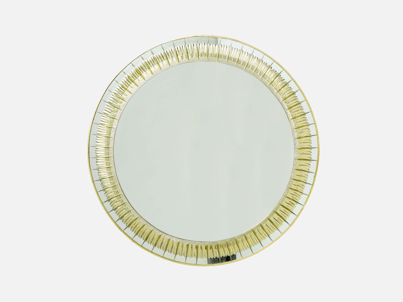 Italian Brass Golden Cristal Mirror By Cristal Arte, 1960s photo Home Decor
