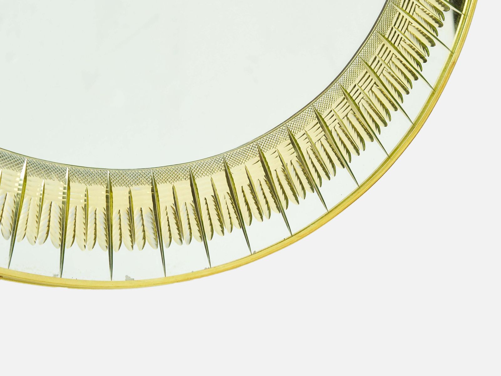 Italian Brass Golden Cristal Mirror By Cristal Arte, 1960s photo 6036.0