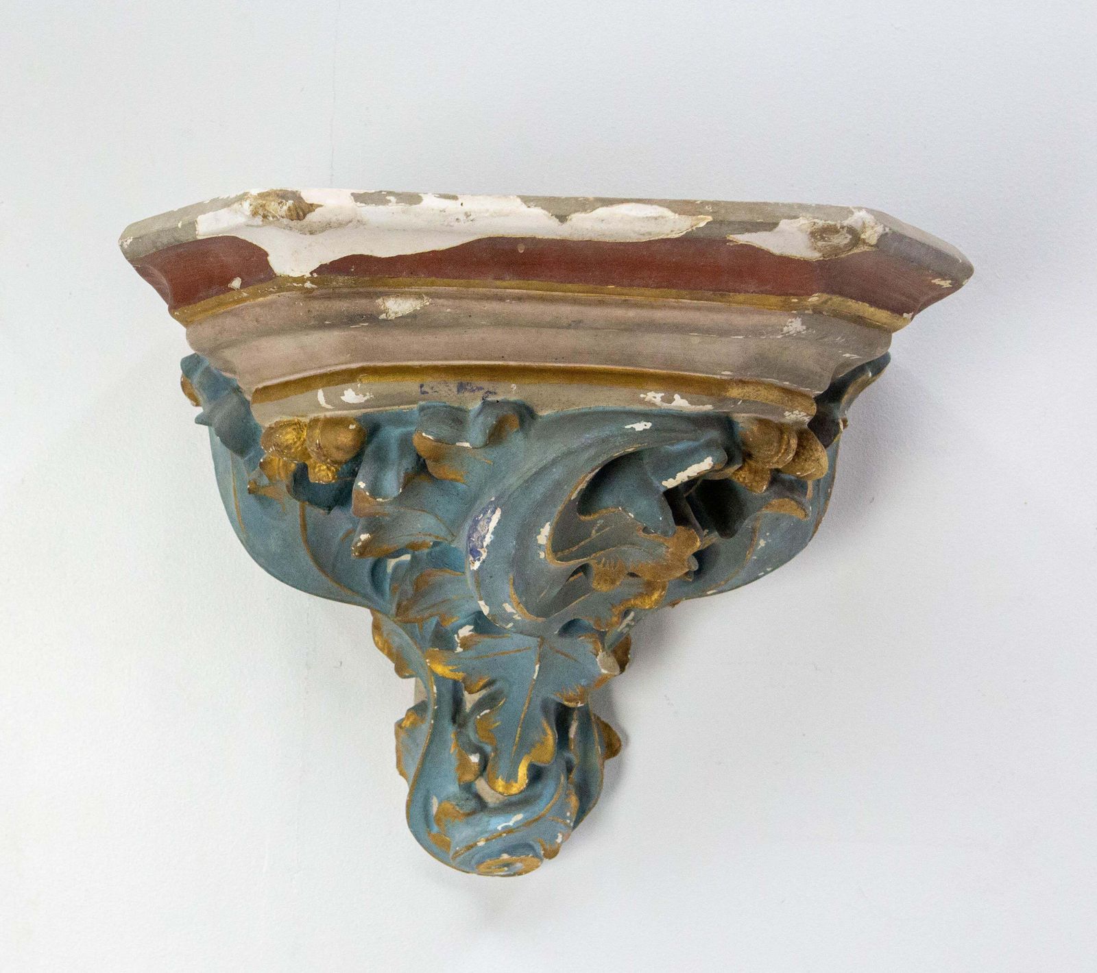 French Plaster Pedestal Shelf For Statue Or Others Late 19th Century photo Home Decor