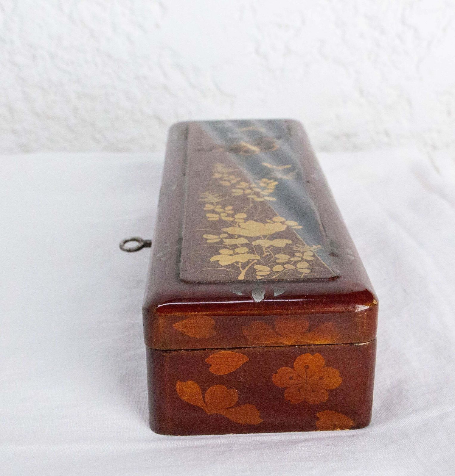 Chinese Style Lacquered Brush Or Pencil Box Painted Butterfly, Circa 1940 photo buy