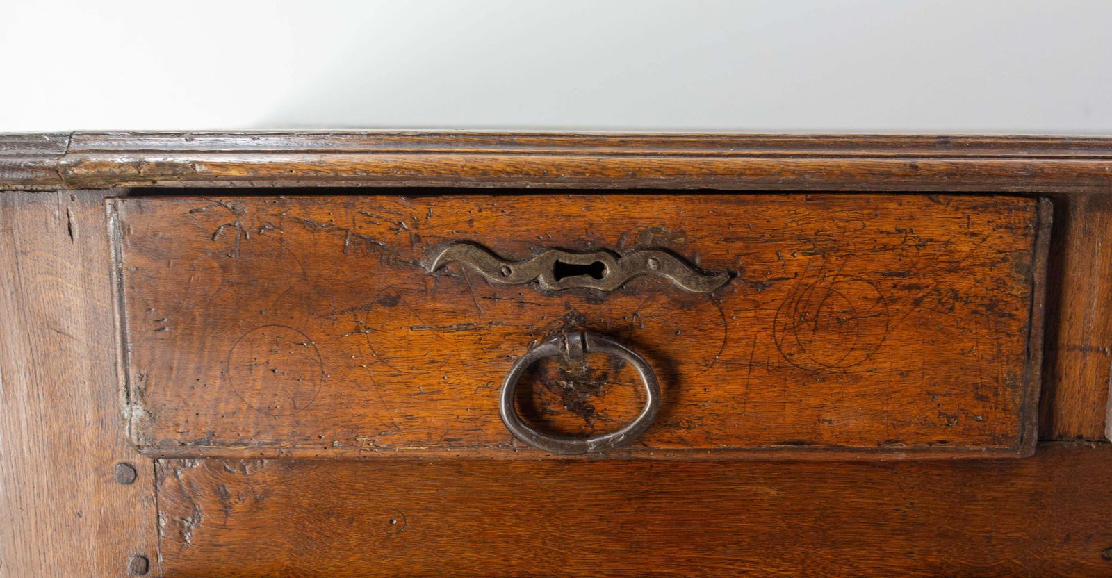 French Antique Oak & Wrought Iron Buffet Country Style 18th Century photo buy