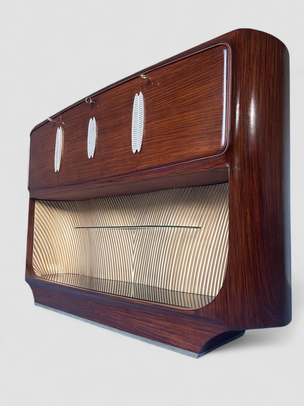 photo for sale Italian Mid Century Teak Sideboard Or Bar Cabinet Designed Vittorio Dassi, 1950s
