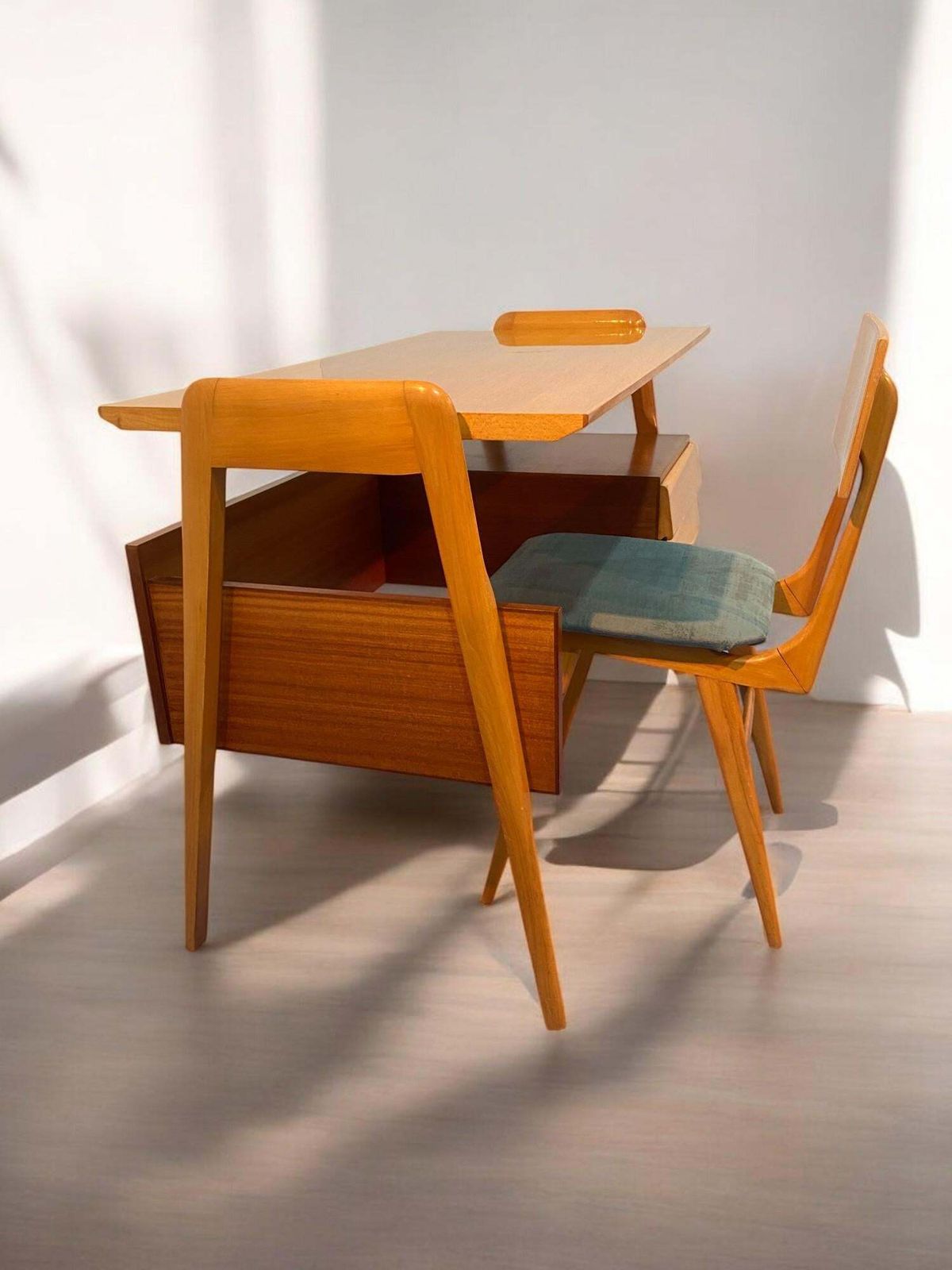 3628.0 Italian Mid Century Table Desk And Chair Designed By Vittorio Dassi In 1950s photo