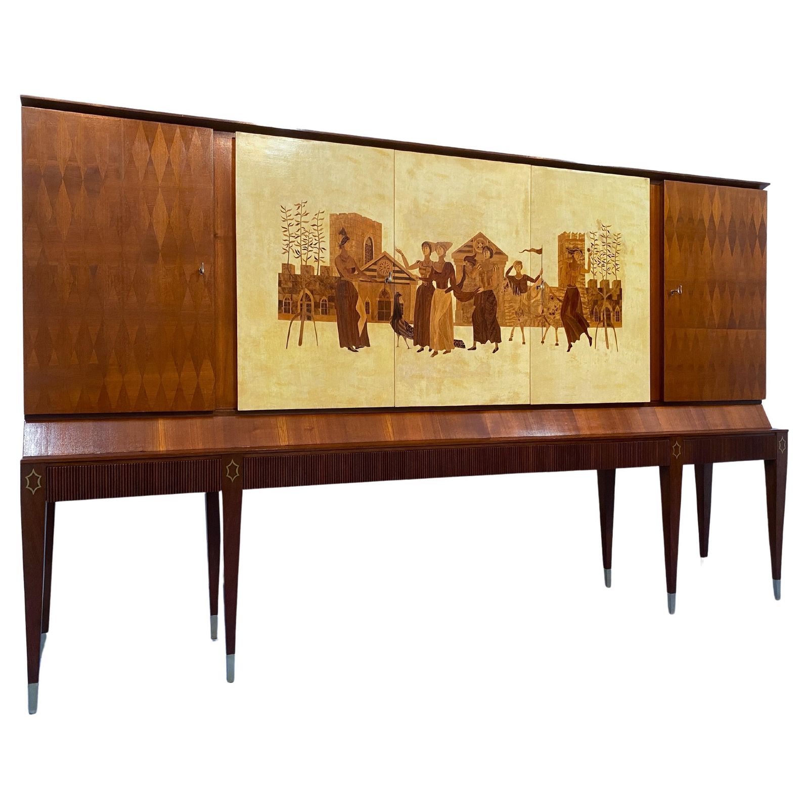 Credenza Italiana In Pergamena Intarsiata Disegnata Da Paolo Buffa Nel 1950 photo furniture