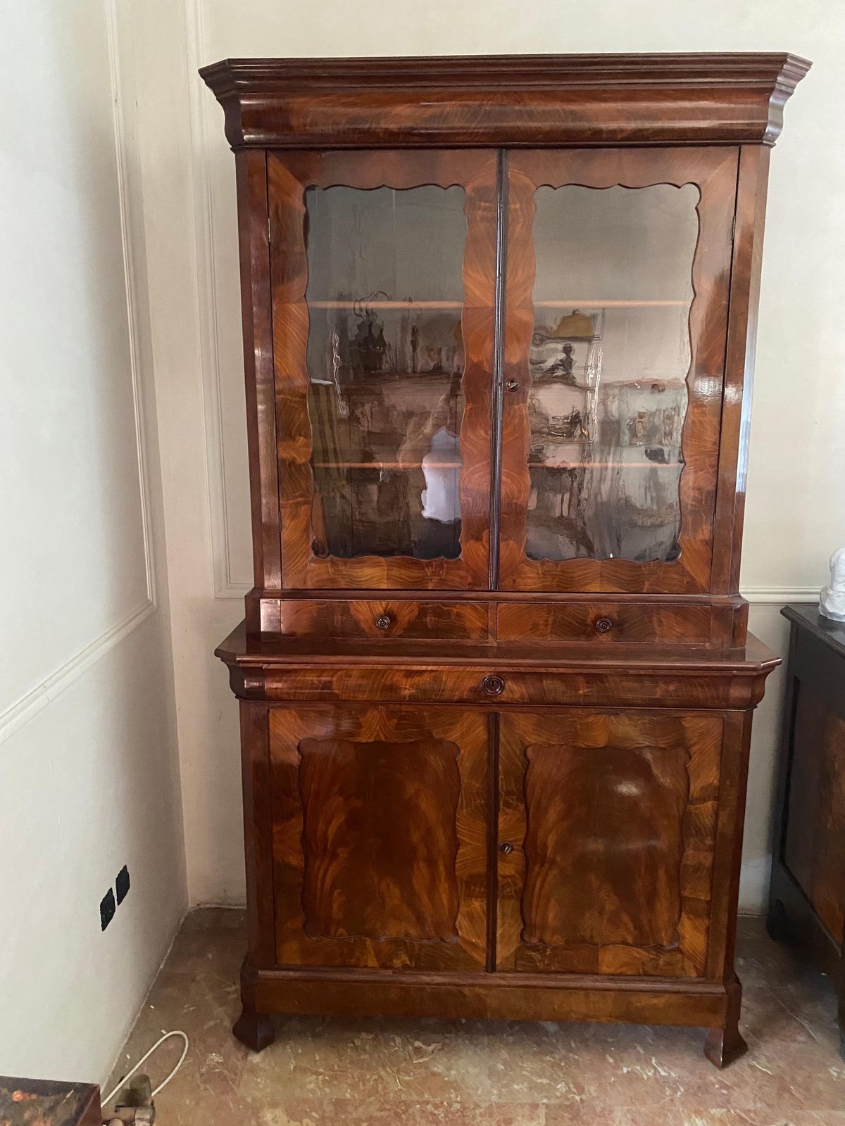 Antica Credenza Vetrina Biblioteca Francese Epoca Luigi Filippo 1860 photo furniture