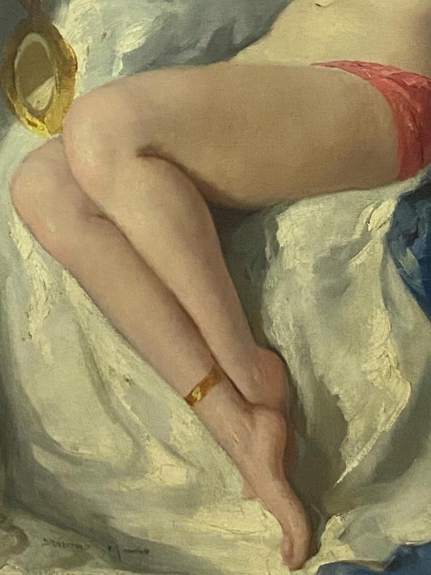 Antico Dipinto A Olio Art Deco "Danzatrice" Firmato Szantho Maria, Ungheria 1940 photo Art