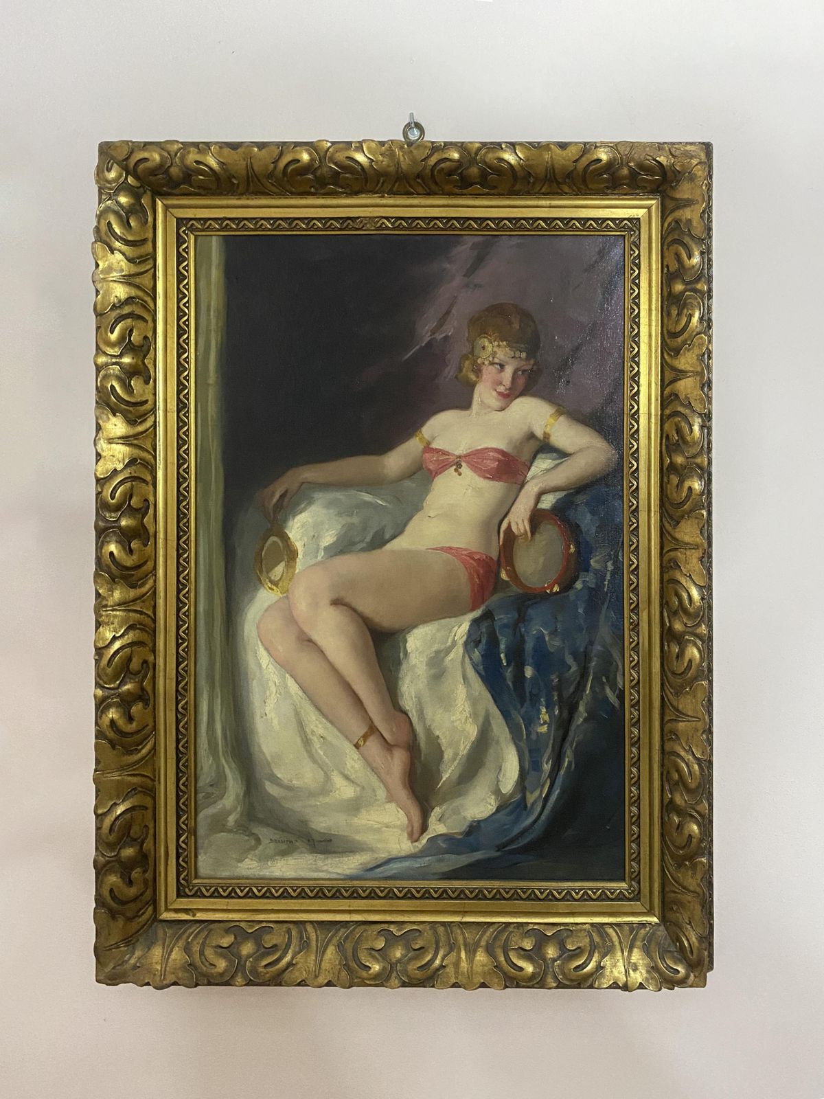 Antico Dipinto A Olio Art Deco "Danzatrice" Firmato Szantho Maria, Ungheria 1940 photo 3451.0