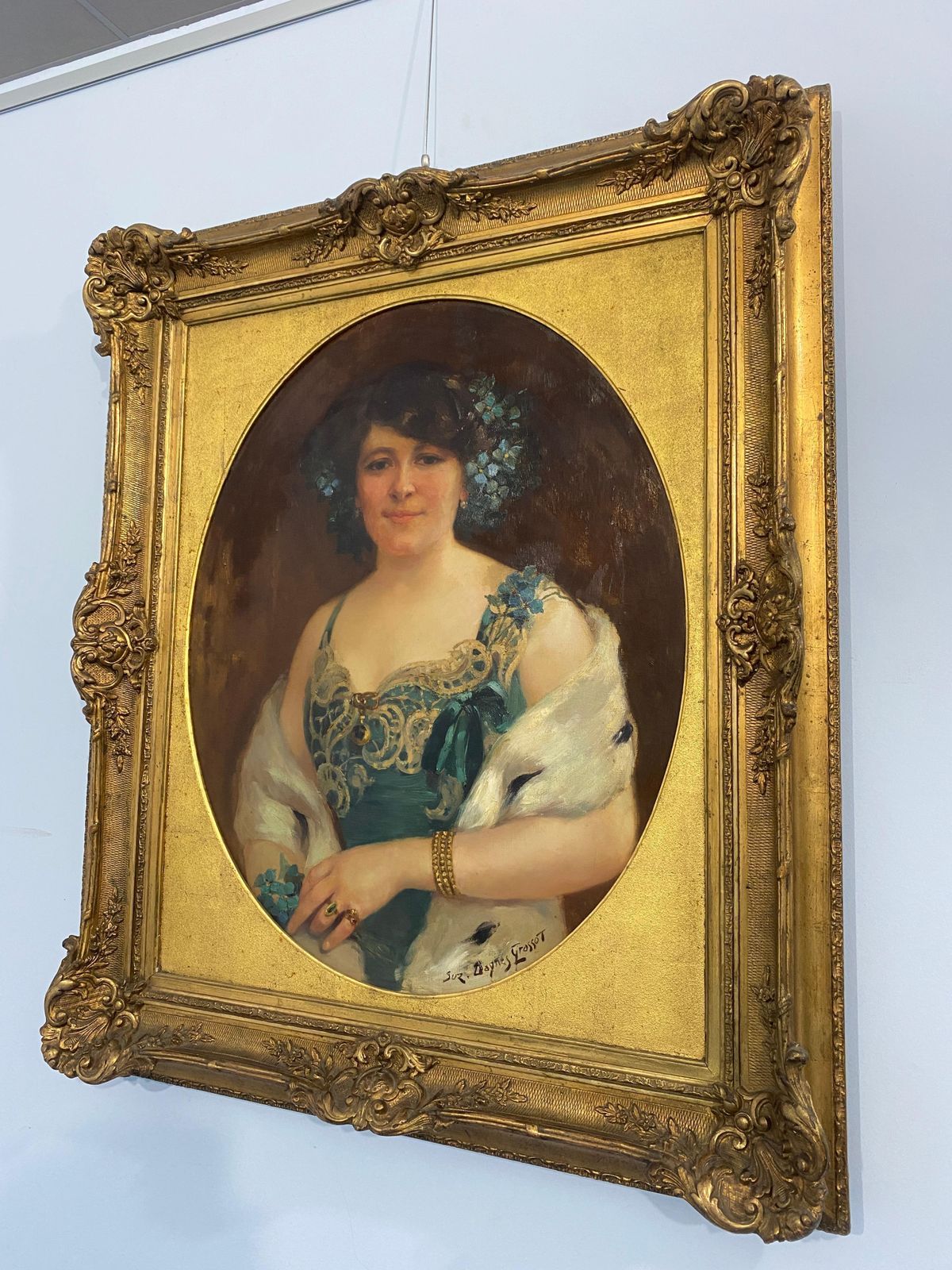 Dipinto A Olio "Ritratto Di Donna" Firmato Suzanne Daynes Grassot, Francia 1920 photo Art