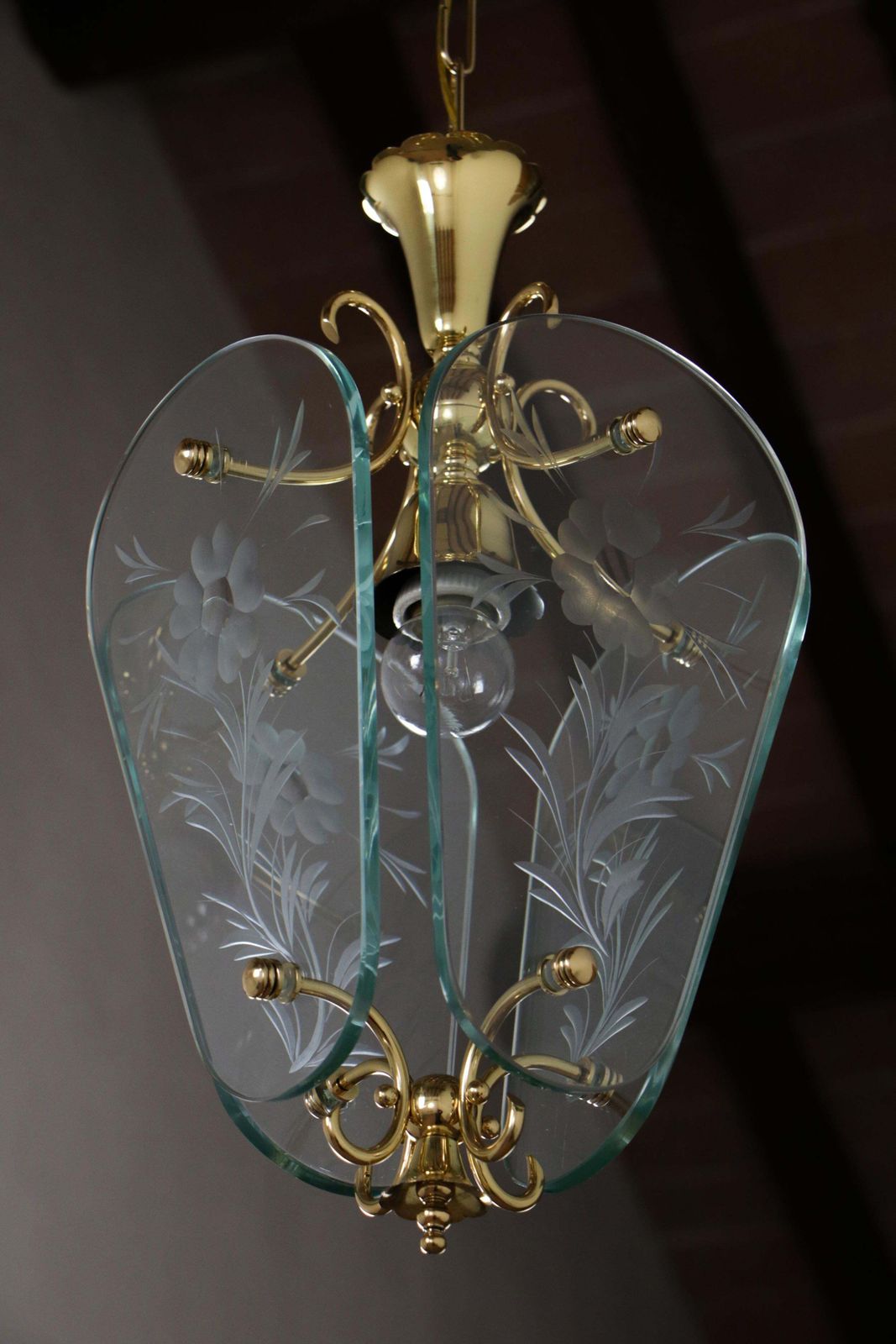 photo furniture Italian Mid Century Lantern Or Pendant Lamp Attributed To Luigi Brusotti, 1940s